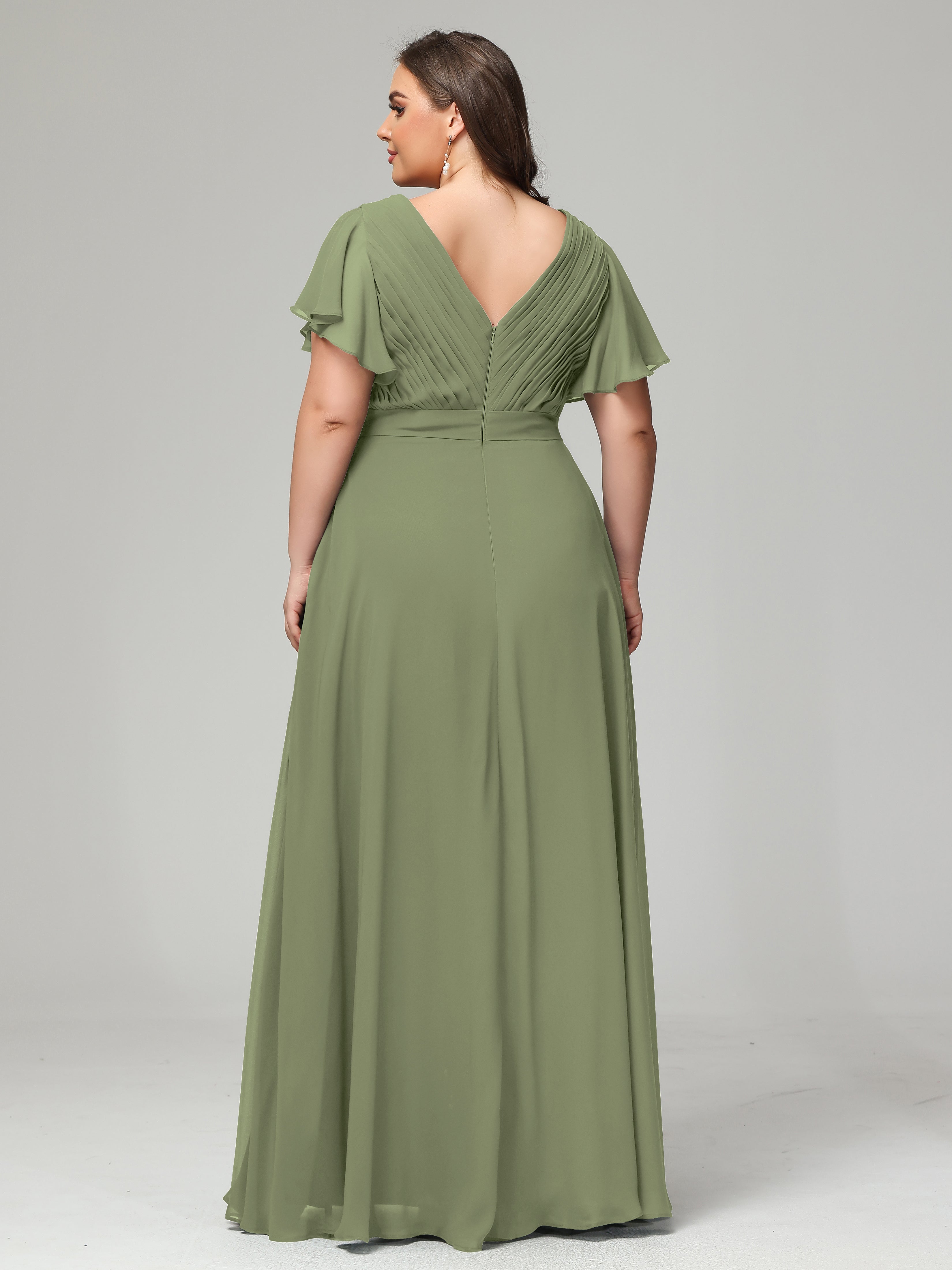 Elegant Plus Size Long Bridesmaid Dresses with Sleeves