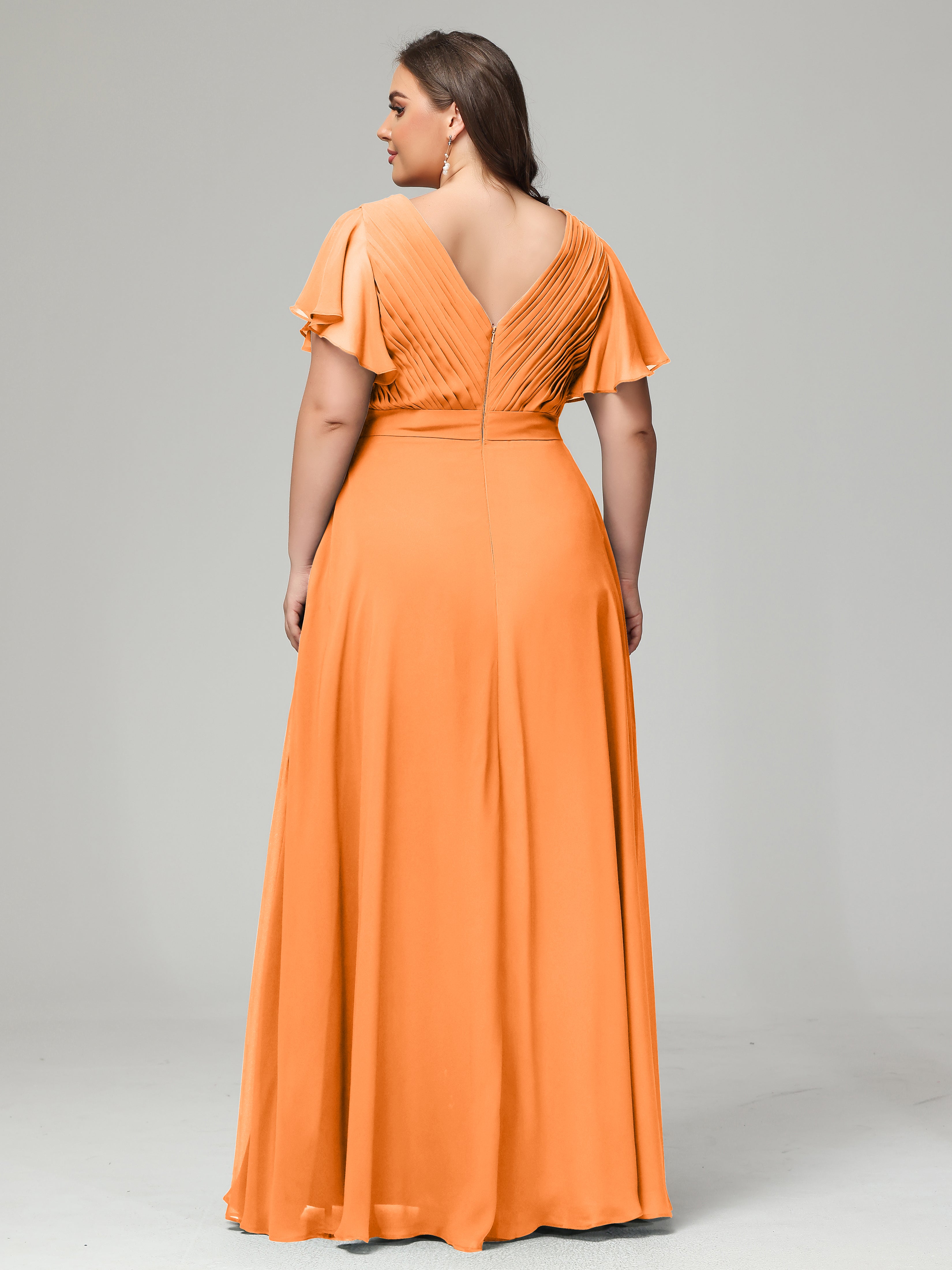 Elegant Plus Size Long Bridesmaid Dresses with Sleeves