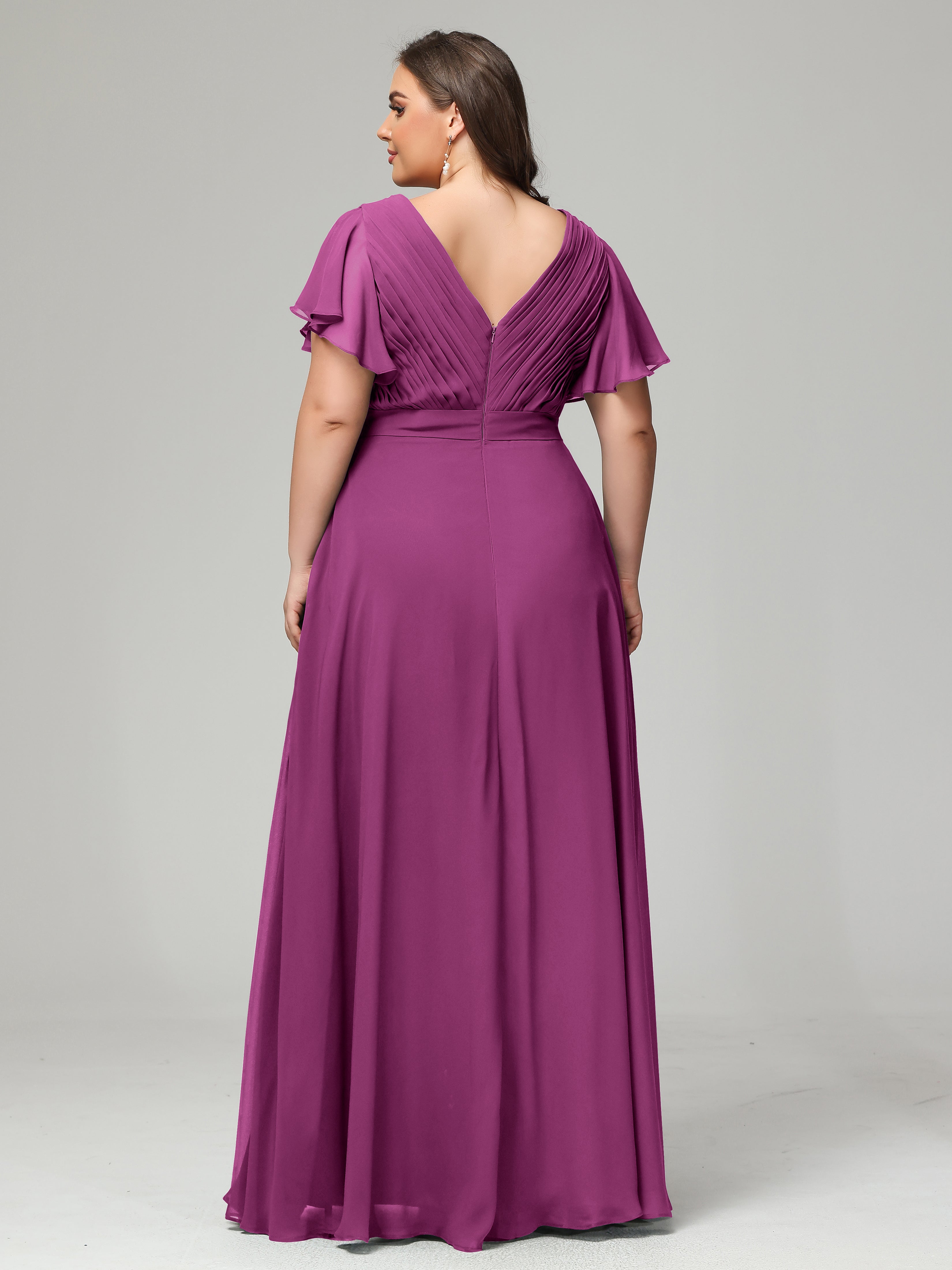 Elegant Plus Size Long Bridesmaid Dresses with Sleeves