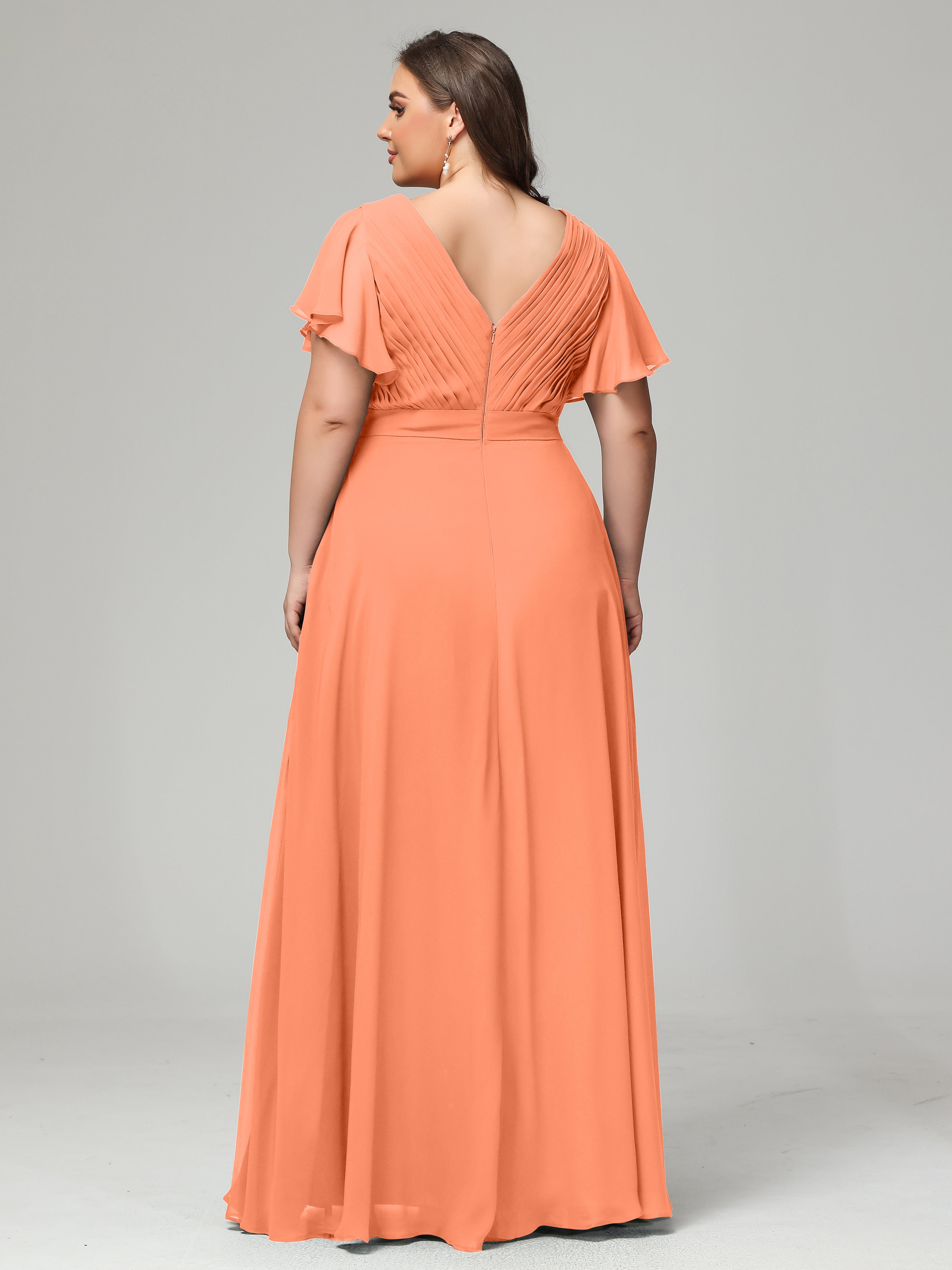 Elegant Plus Size Long Bridesmaid Dresses with Sleeves