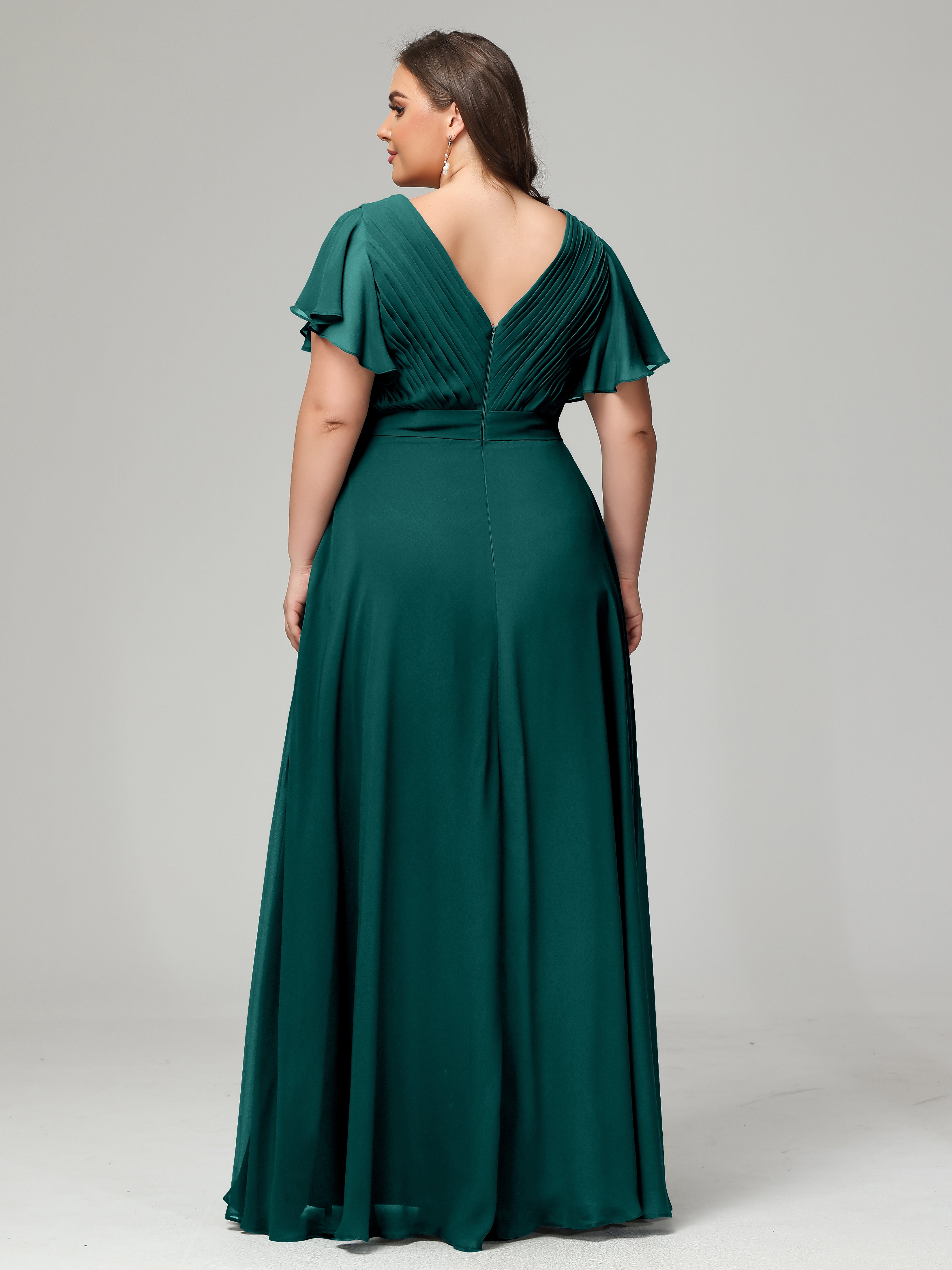 Elegant Plus Size Long Bridesmaid Dresses with Sleeves