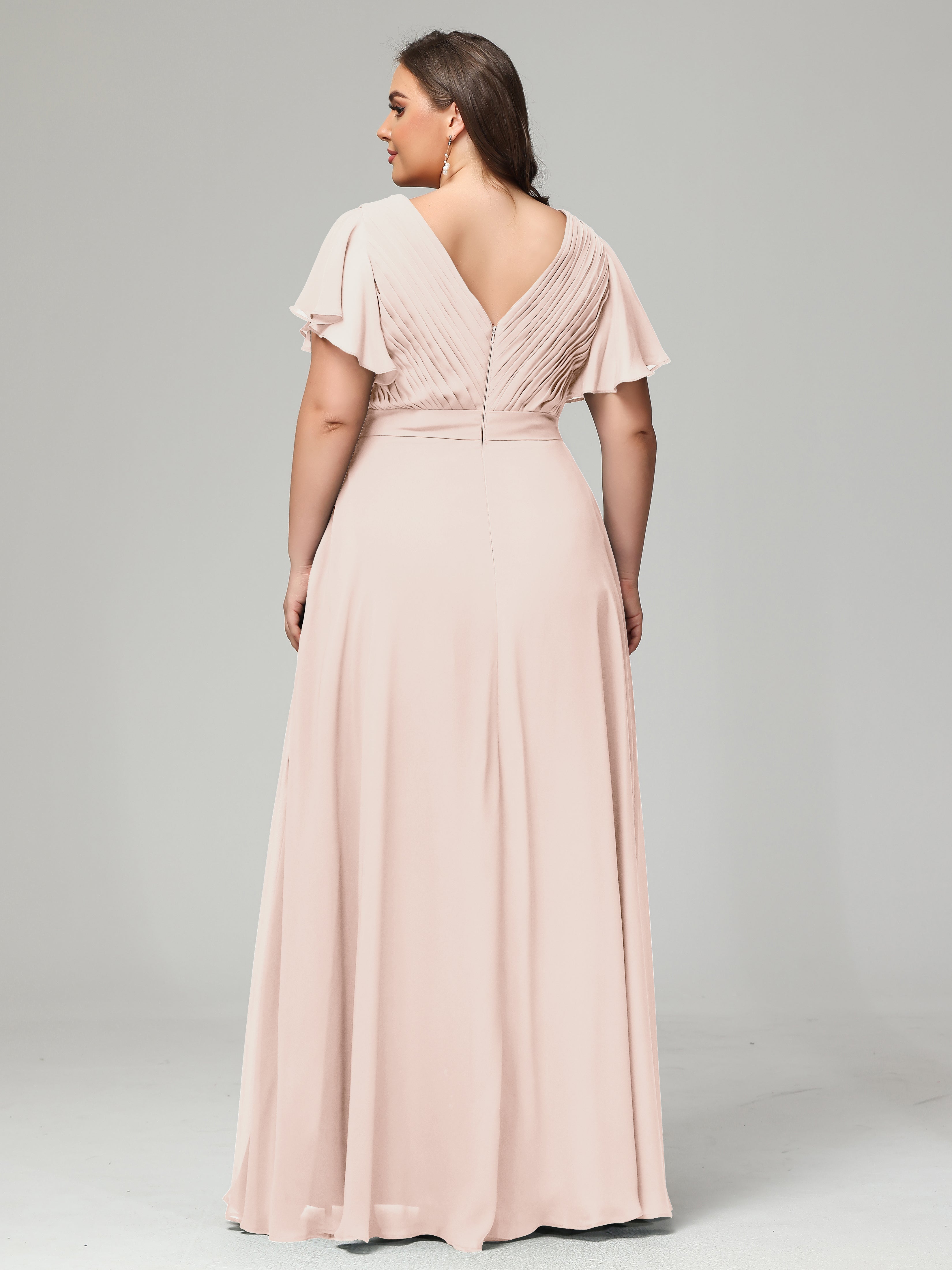 Elegant Plus Size Long Bridesmaid Dresses with Sleeves