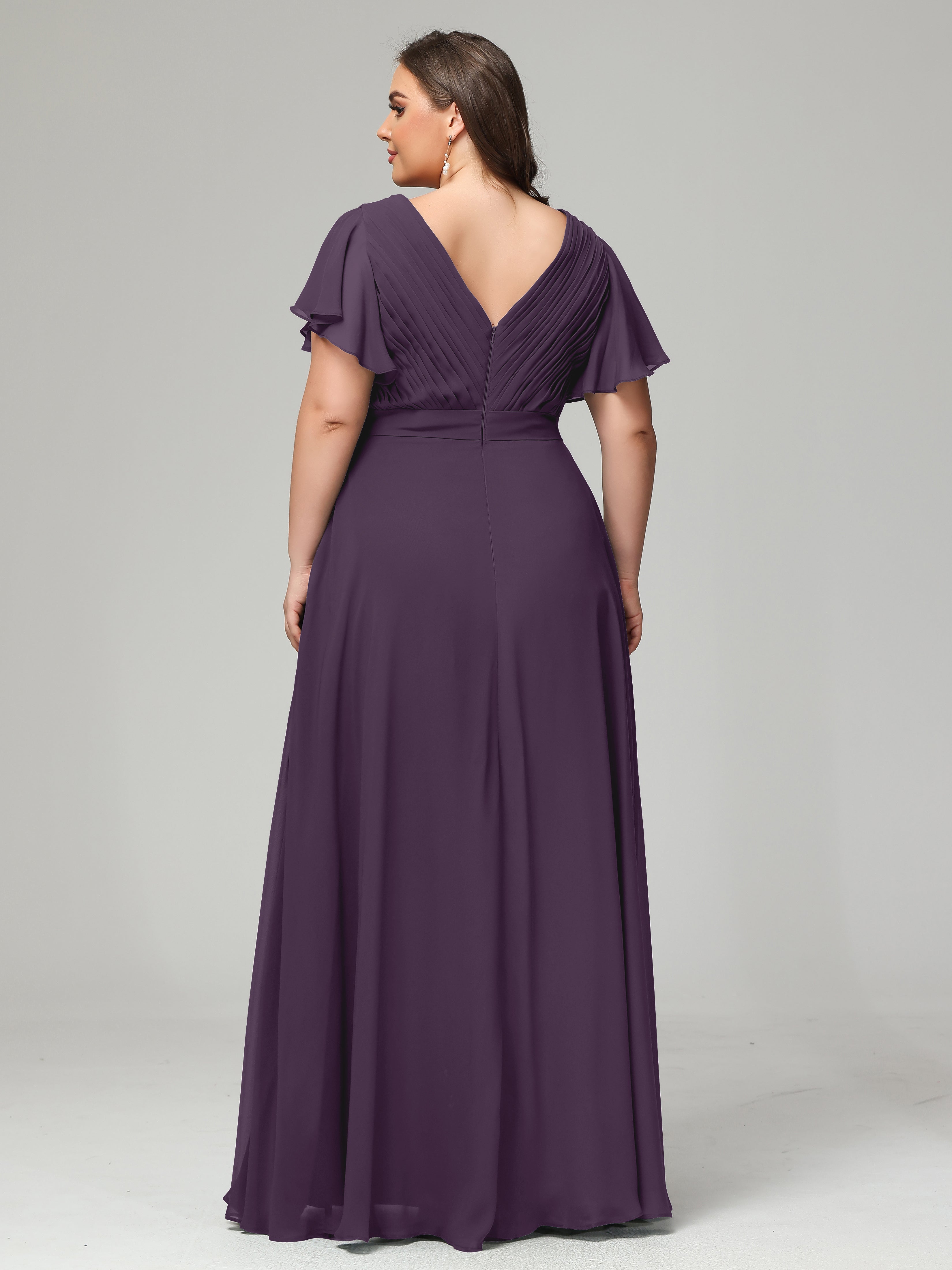 Elegant Plus Size Long Bridesmaid Dresses with Sleeves