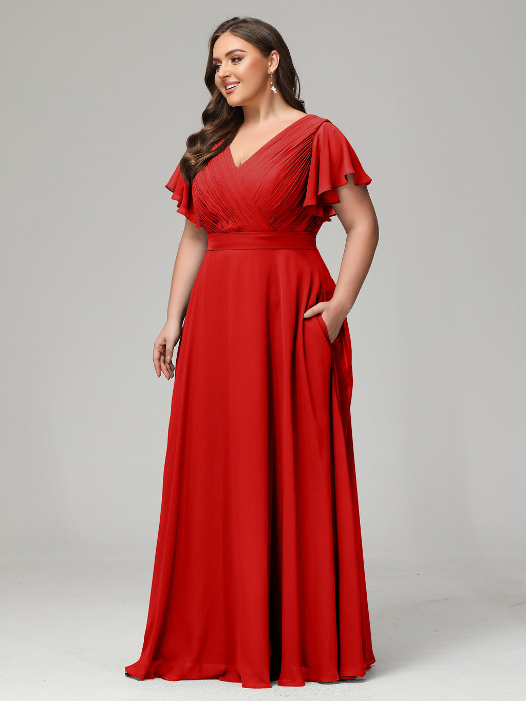 Elegant Plus Size Long Bridesmaid Dresses with Sleeves