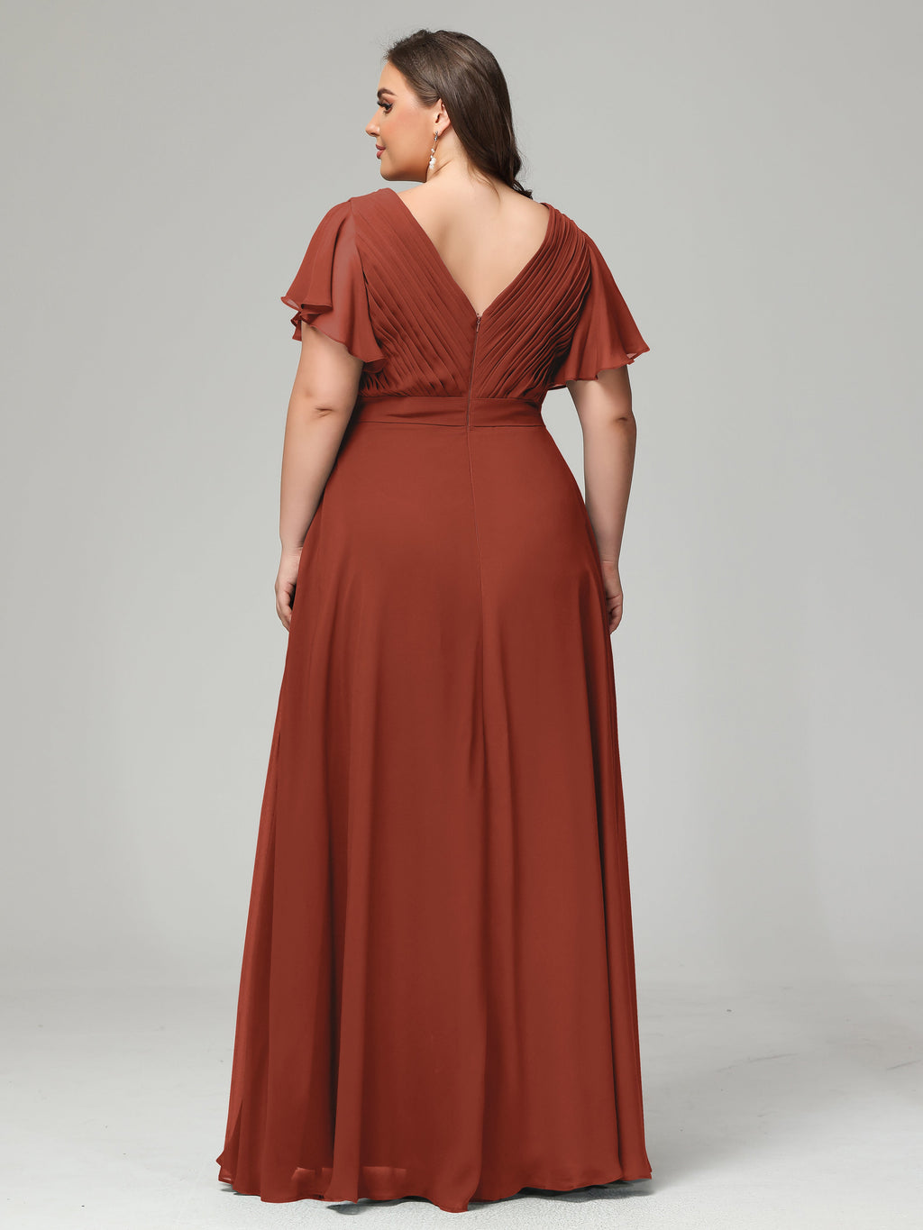 Elegant Plus Size Long Bridesmaid Dresses with Sleeves