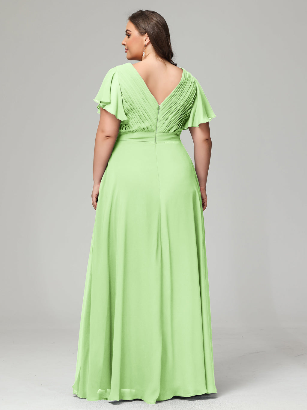 Elegant Plus Size Long Bridesmaid Dresses with Sleeves