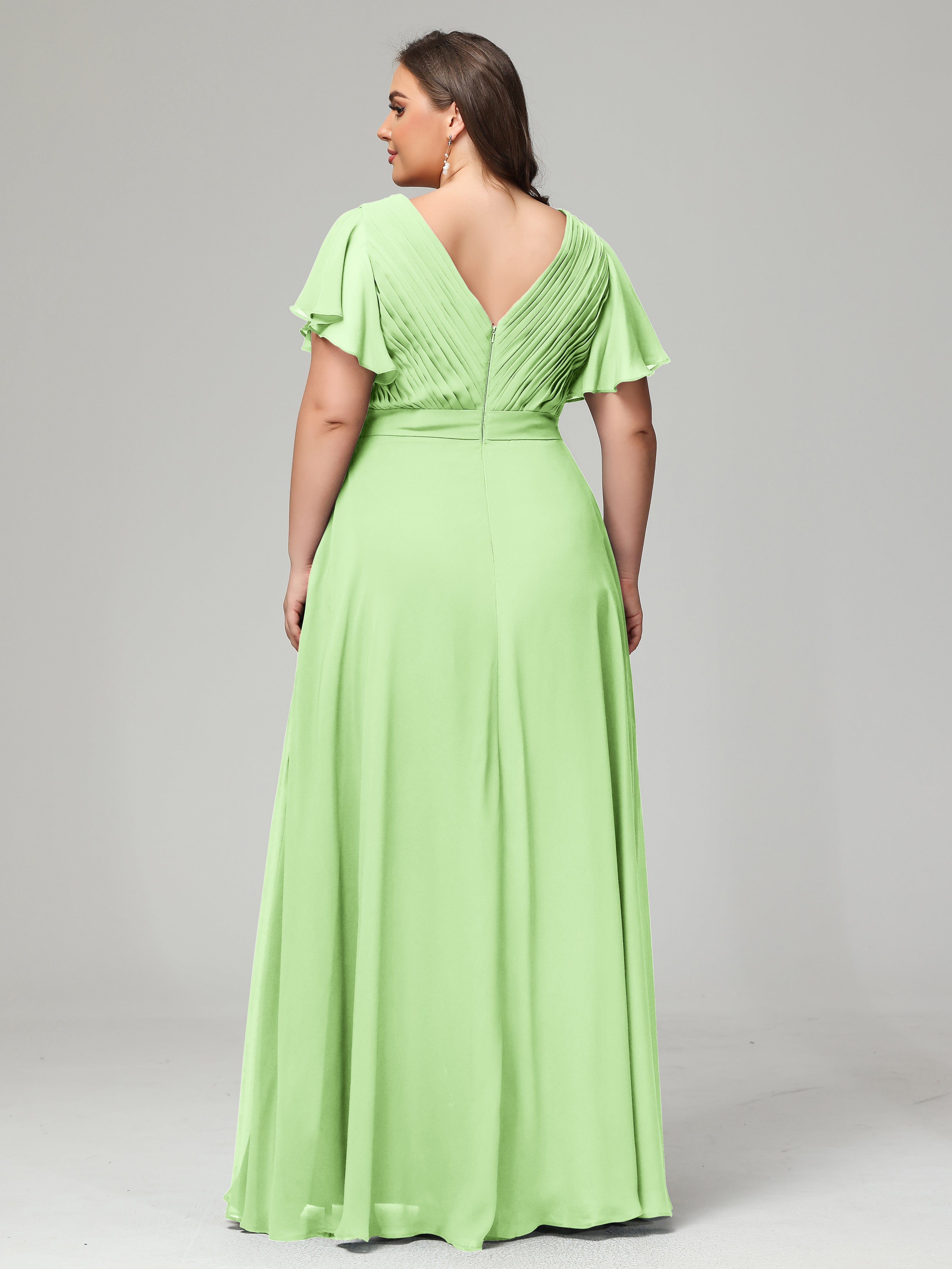 Elegant Plus Size Long Bridesmaid Dresses with Sleeves