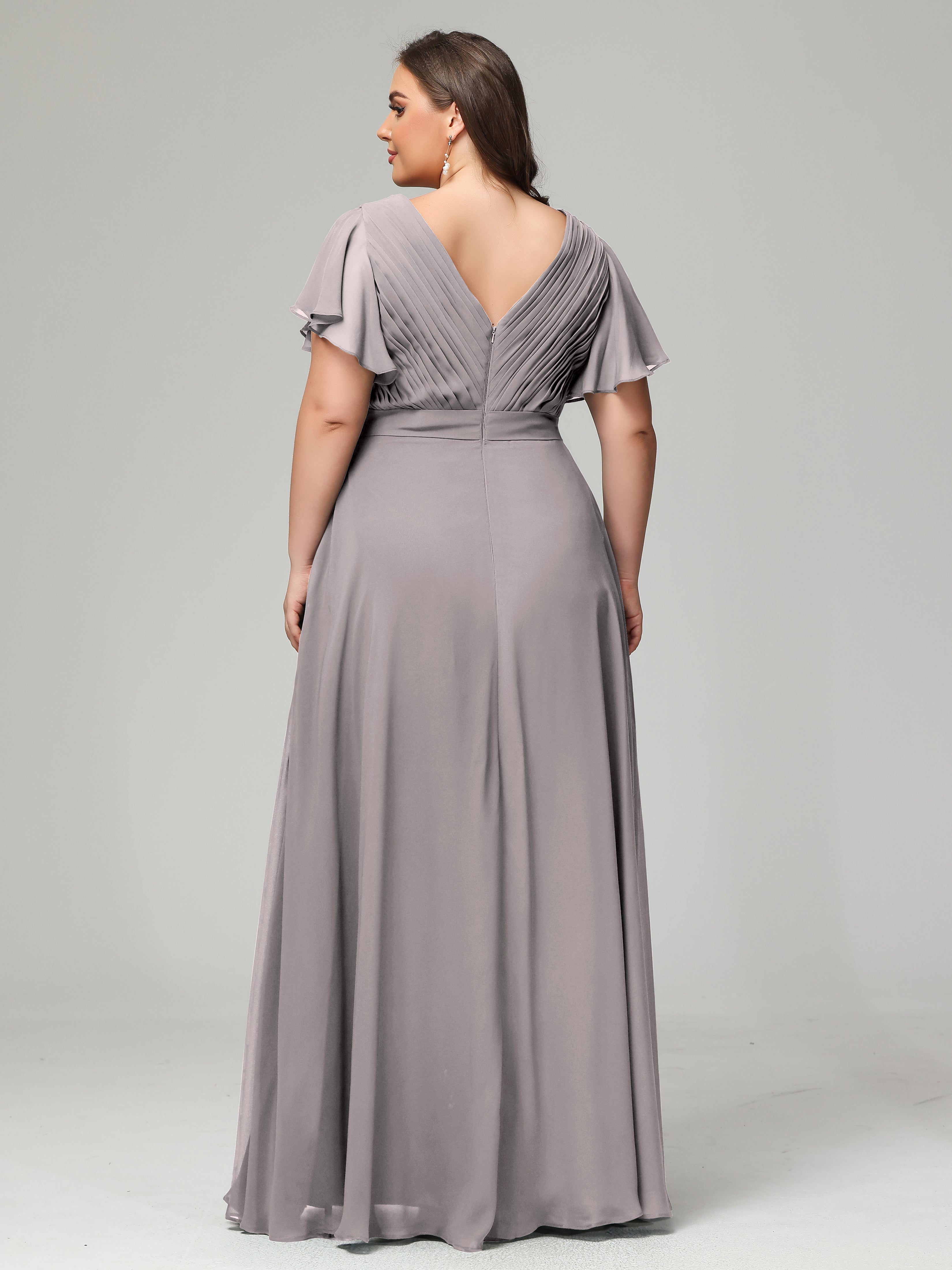 Elegant Plus Size Long Bridesmaid Dresses with Sleeves