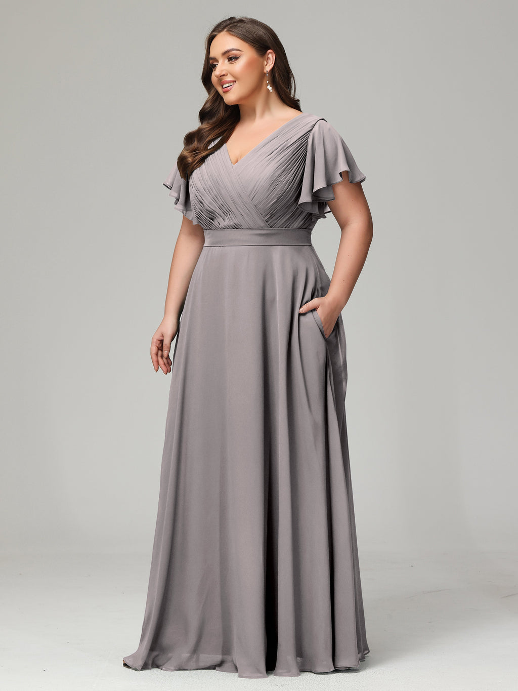 Elegant Plus Size Long Bridesmaid Dresses with Sleeves