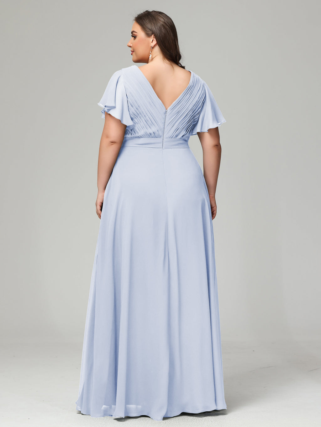 Elegant Plus Size Long Bridesmaid Dresses with Sleeves