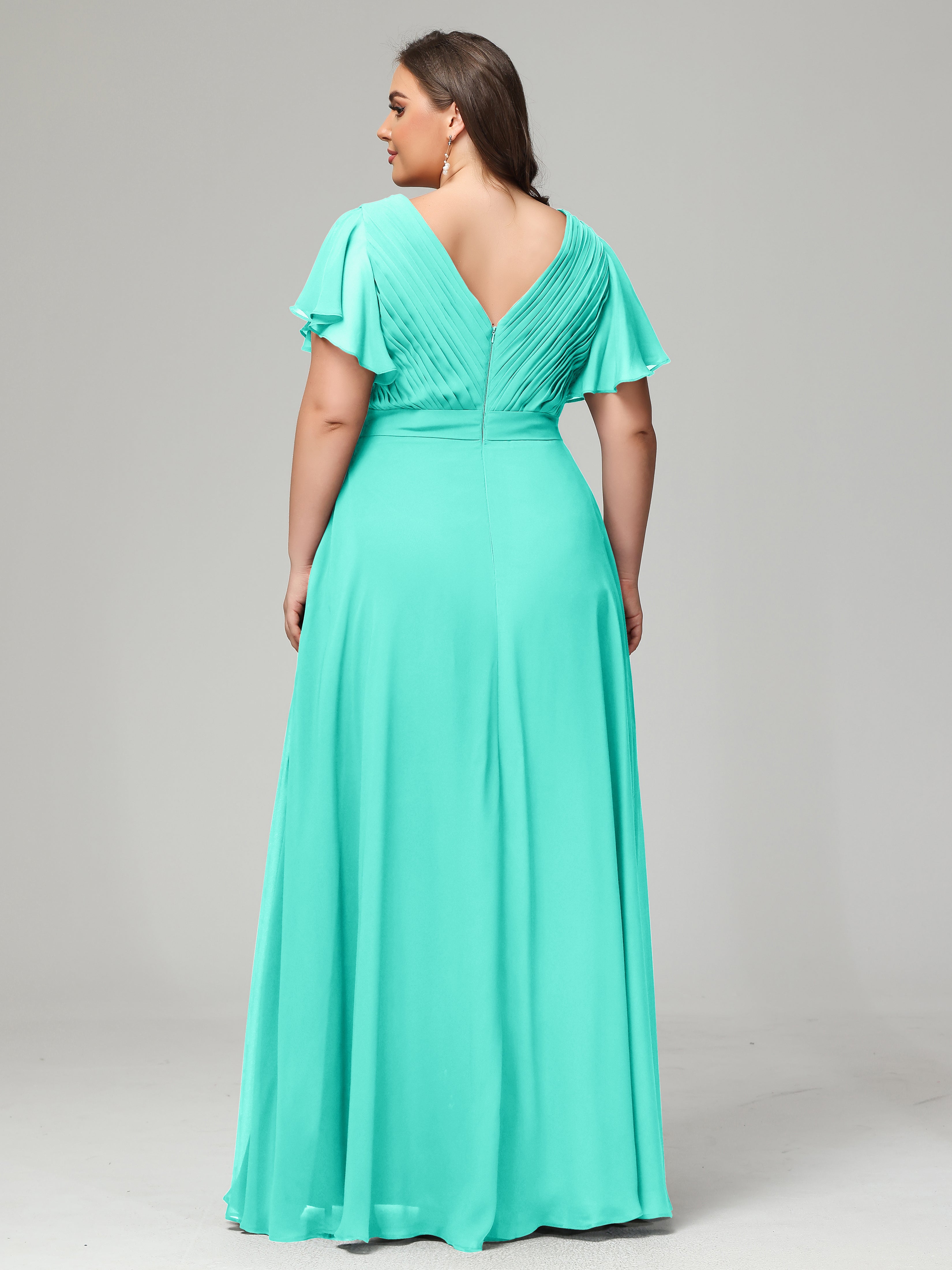 Elegant Plus Size Long Bridesmaid Dresses with Sleeves