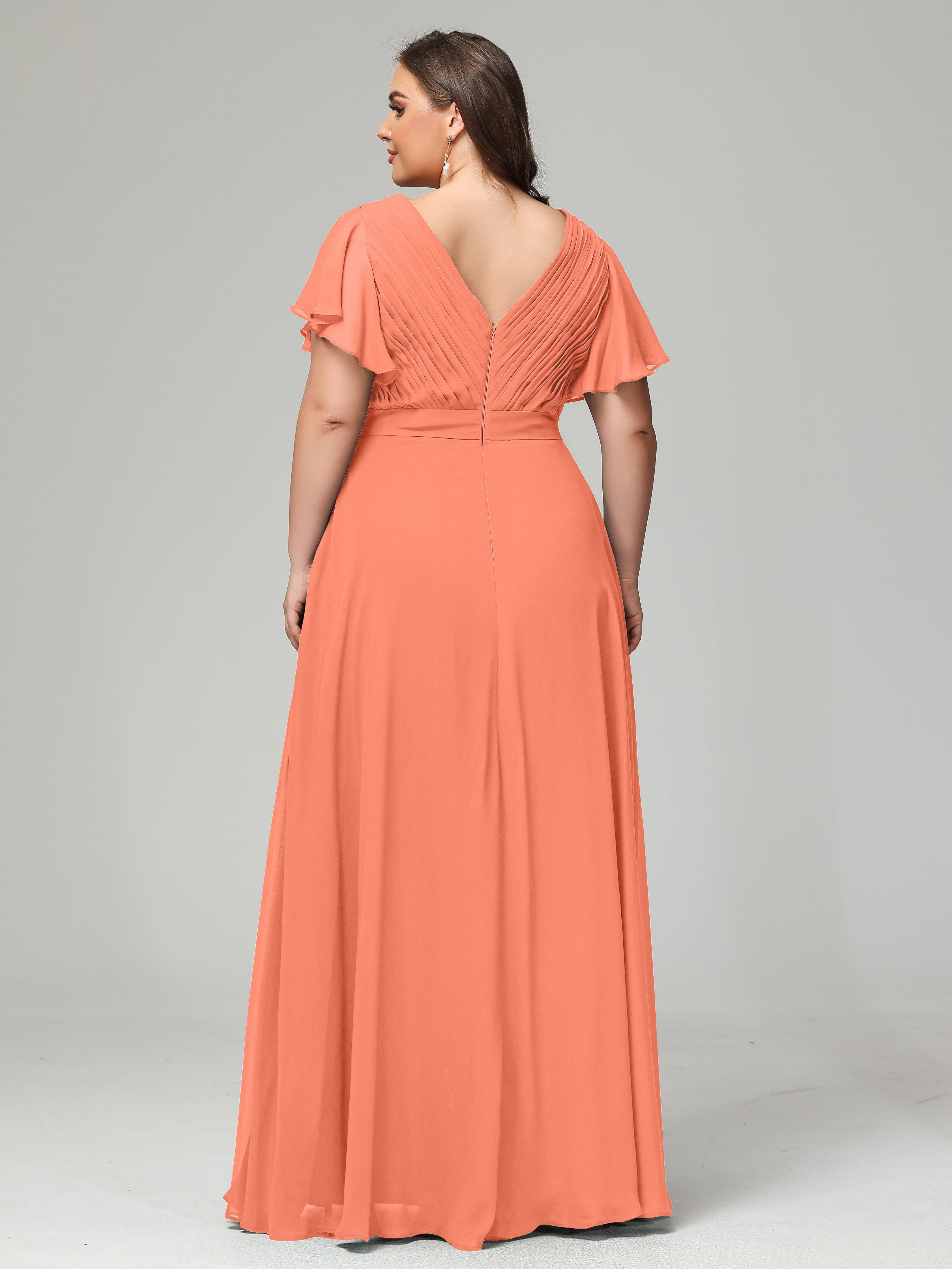 Elegant Plus Size Long Bridesmaid Dresses with Sleeves