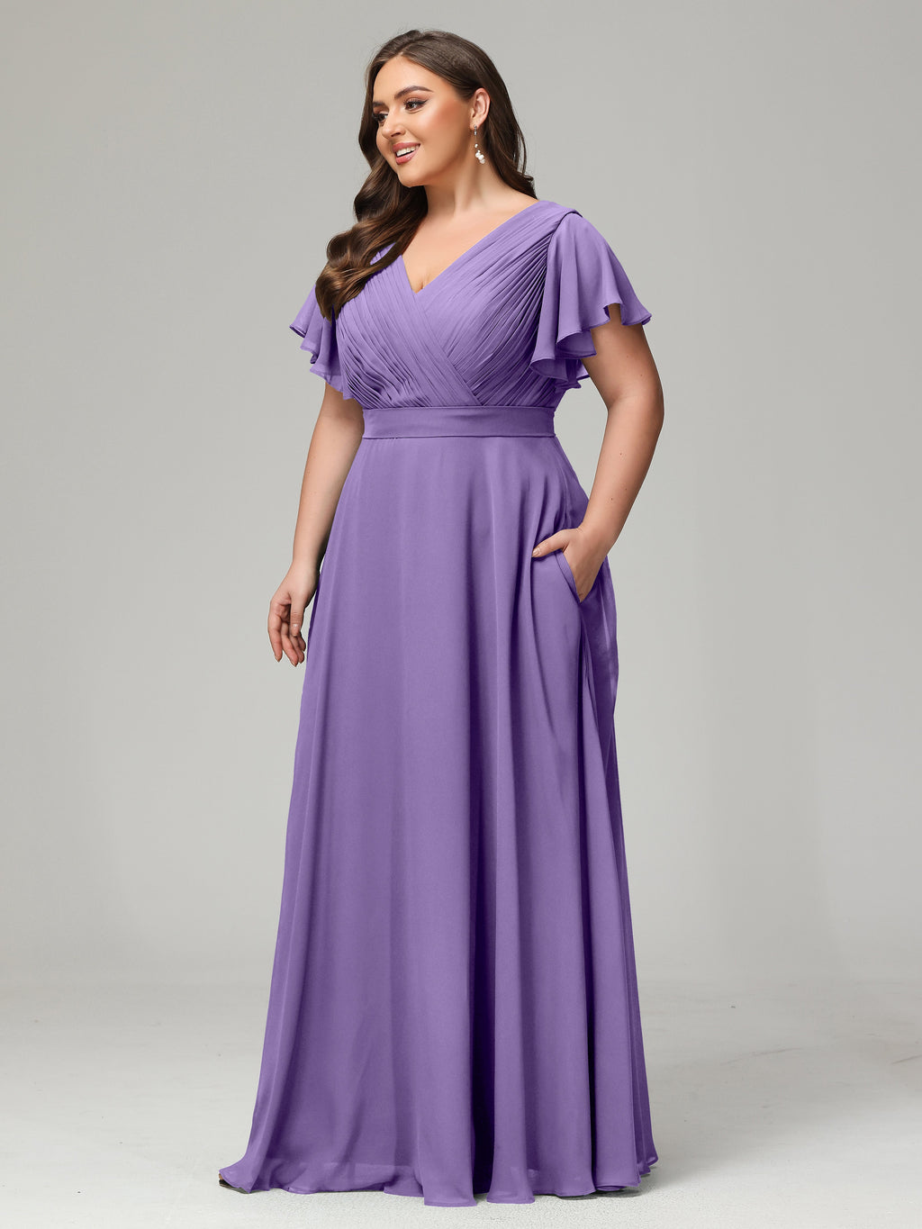 Elegant Plus Size Long Bridesmaid Dresses with Sleeves