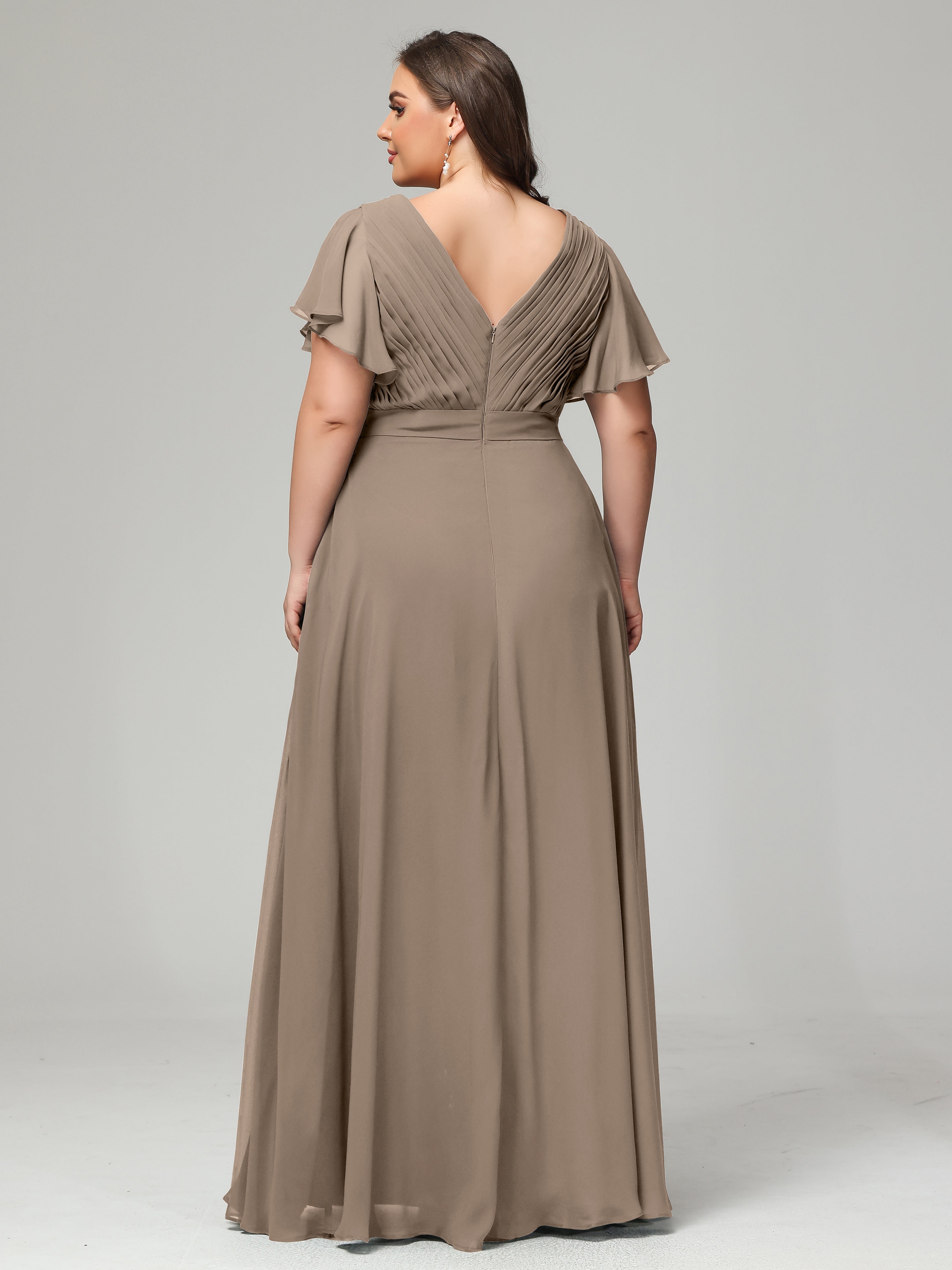 Elegant Plus Size Long Bridesmaid Dresses with Sleeves
