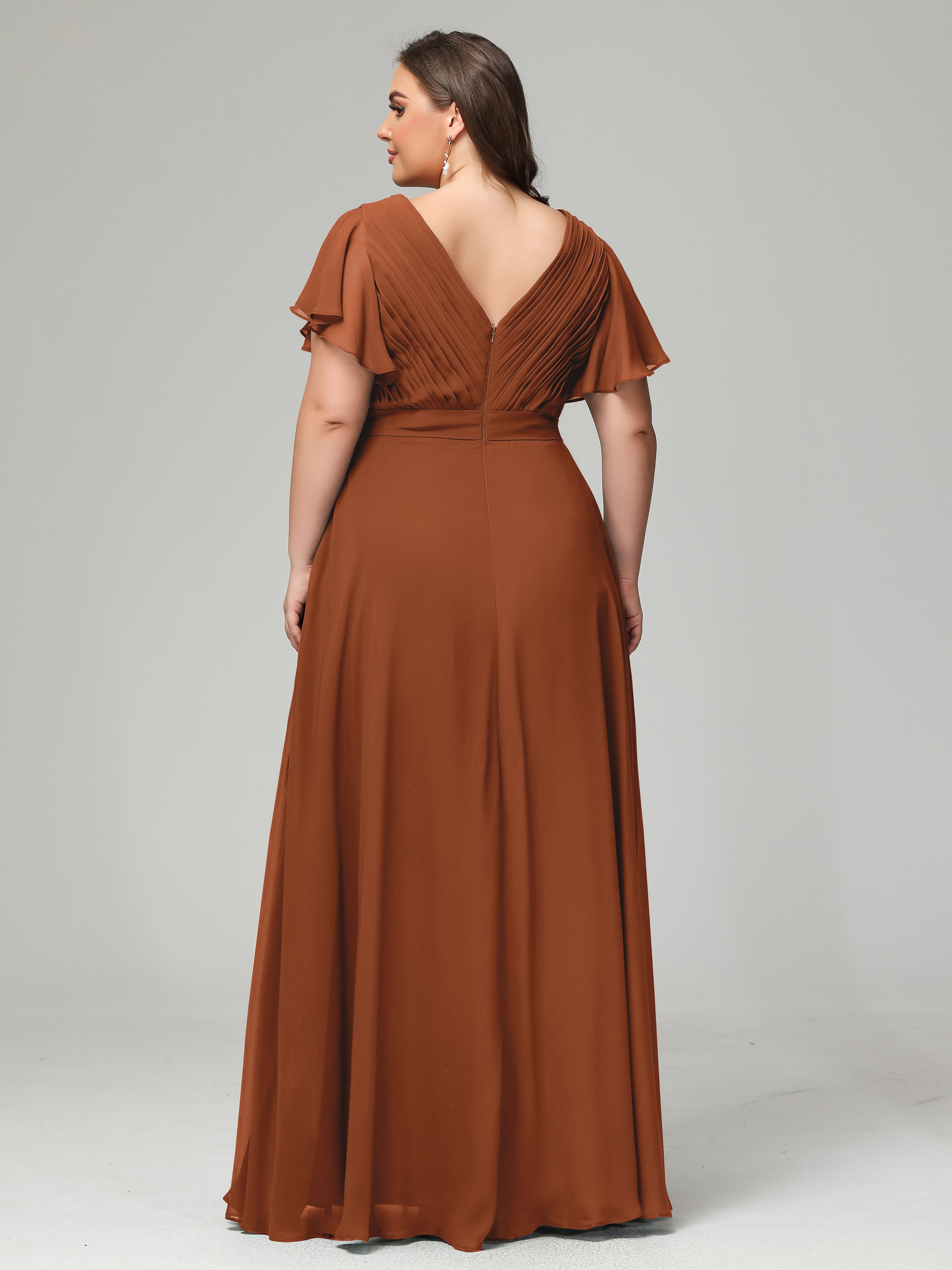 Elegant Plus Size Long Bridesmaid Dresses with Sleeves