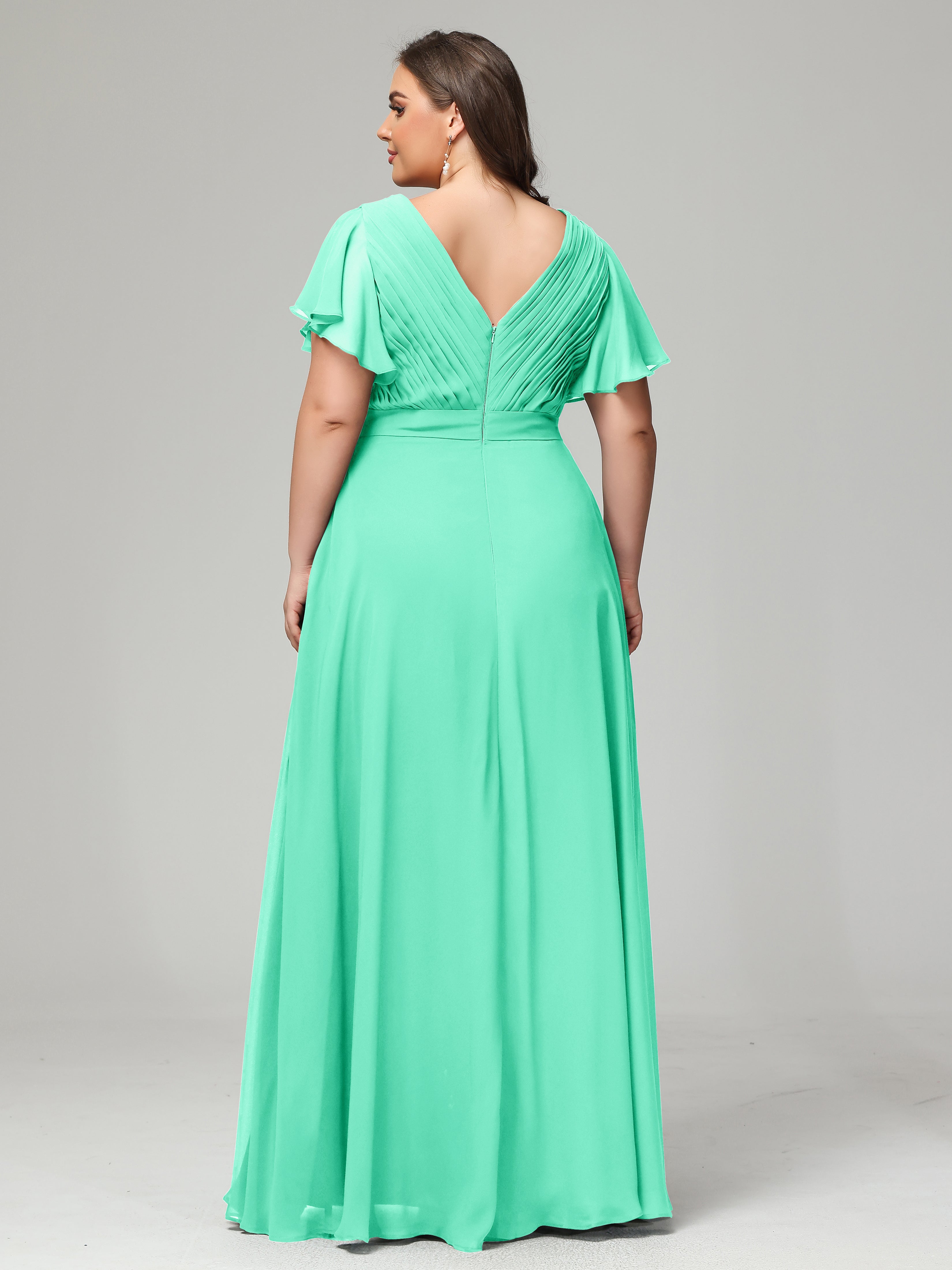 Elegant Plus Size Long Bridesmaid Dresses with Sleeves