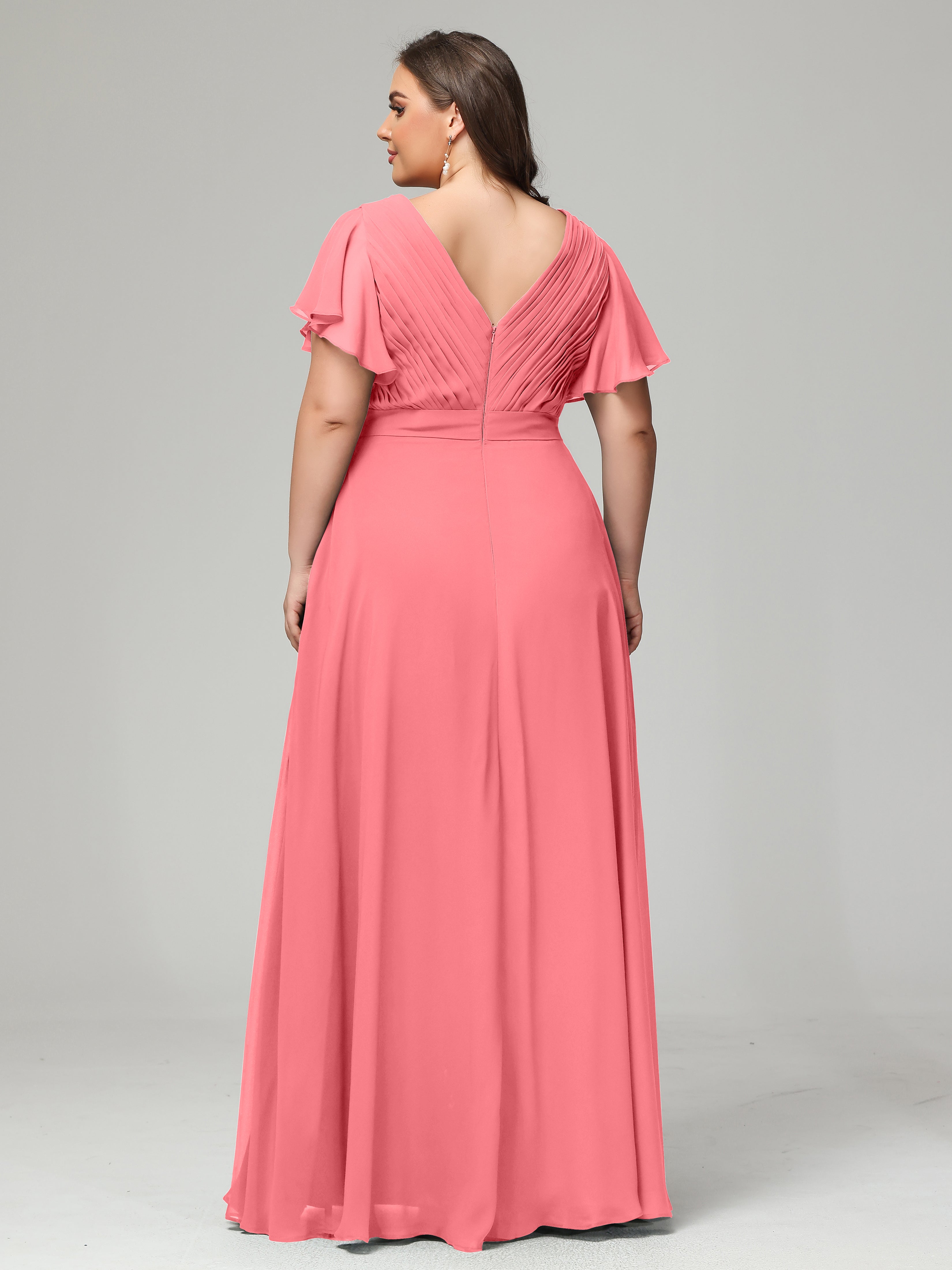 Elegant Plus Size Long Bridesmaid Dresses with Sleeves
