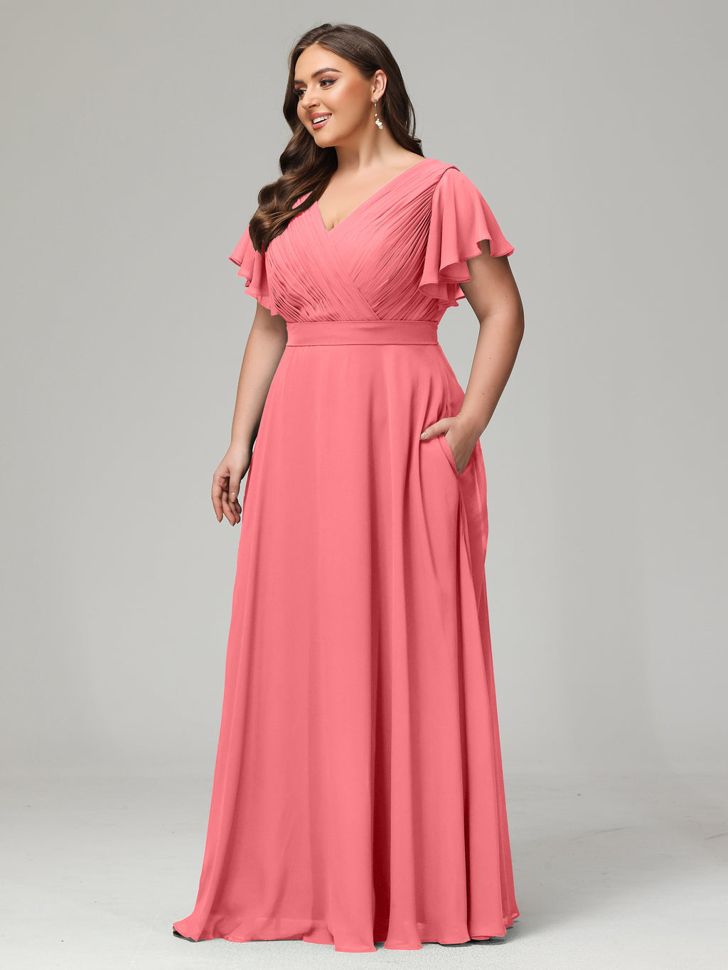 Elegant Plus Size Long Bridesmaid Dresses with Sleeves
