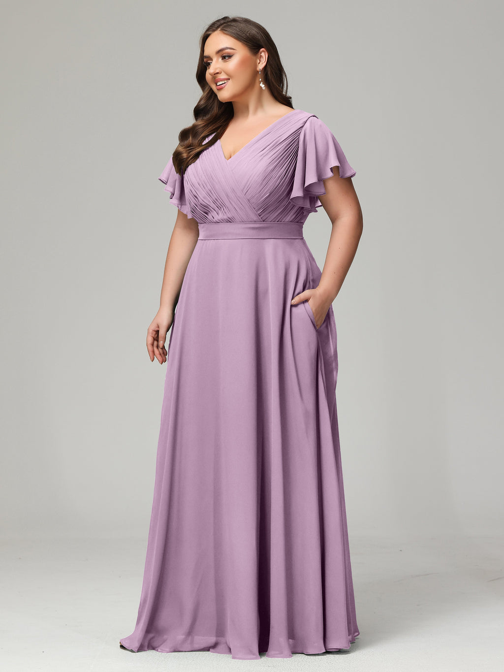 Elegant Plus Size Long Bridesmaid Dresses with Sleeves