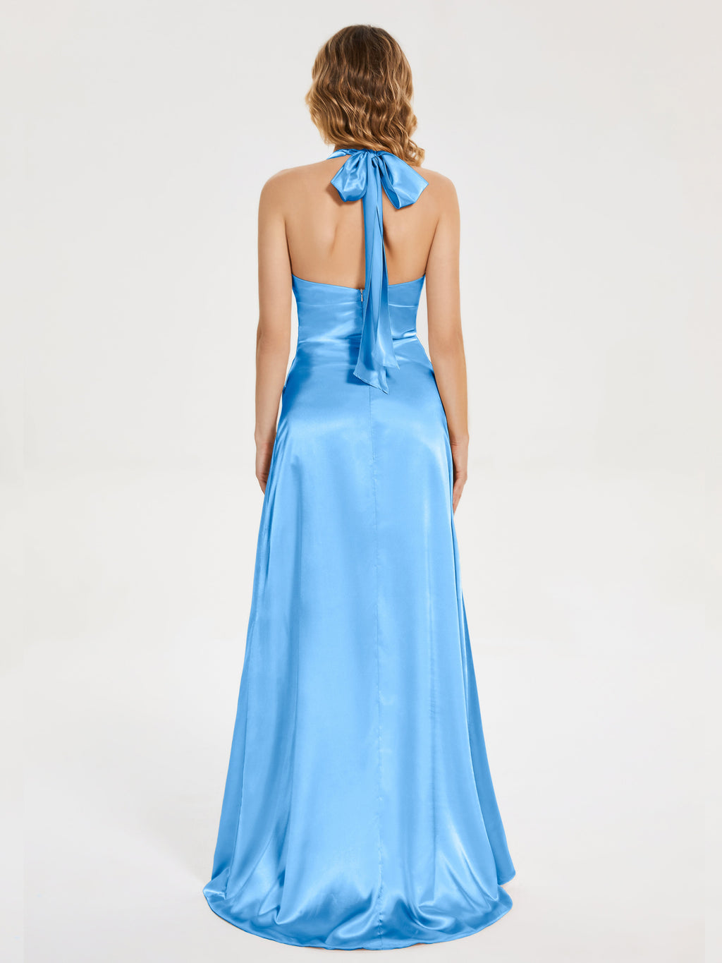 Mariana Halter Backless Soft Satin Bridesmaid Dress