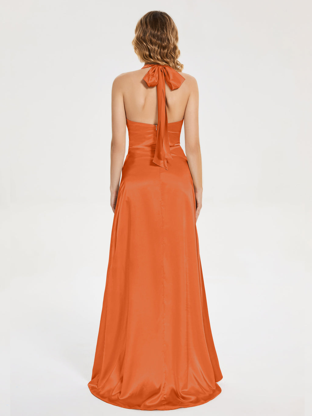 Mariana Halter Backless Soft Satin Bridesmaid Dress