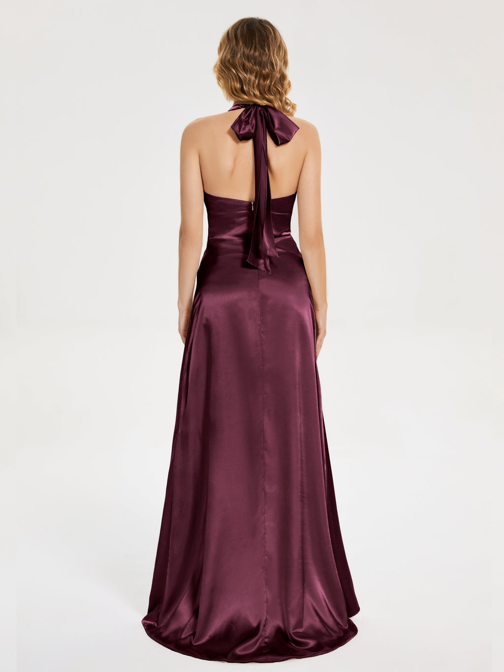 Mariana Halter Backless Soft Satin Bridesmaid Dress