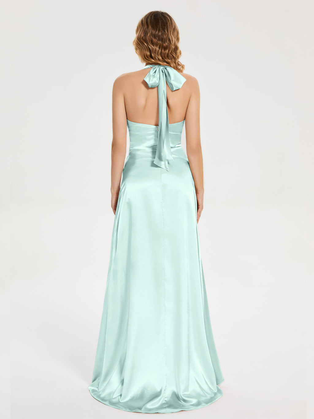 Mariana Halter Backless Soft Satin Bridesmaid Dress