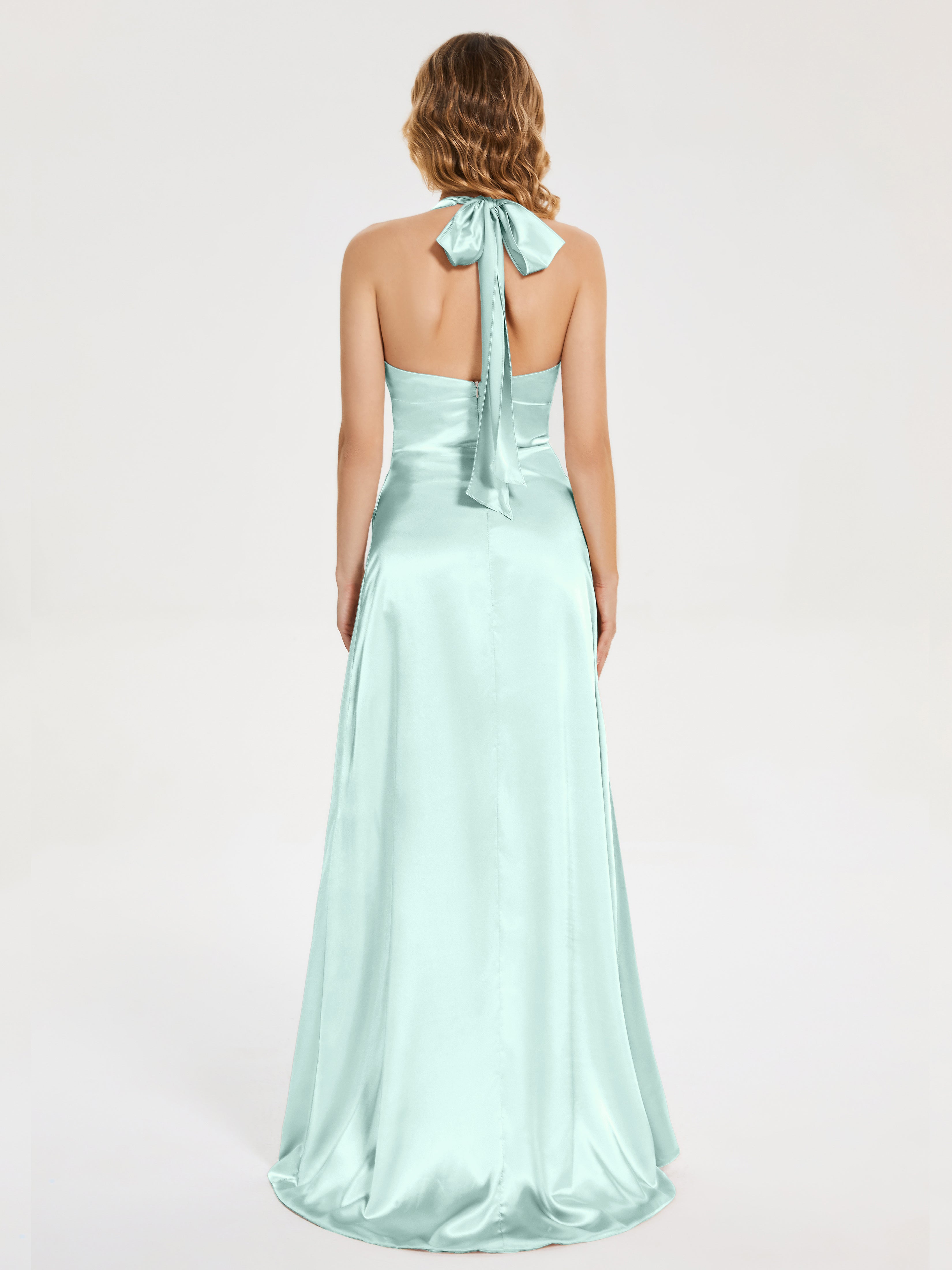 Mariana Halter Backless Soft Satin Bridesmaid Dress