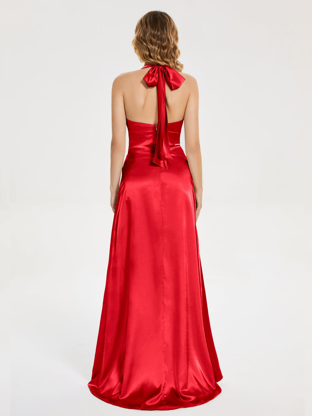 Mariana Halter Backless Soft Satin Bridesmaid Dress