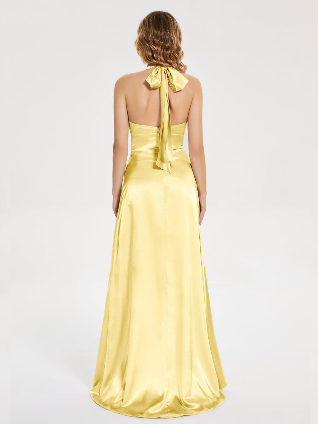 Mariana Halter Backless Soft Satin Bridesmaid Dress