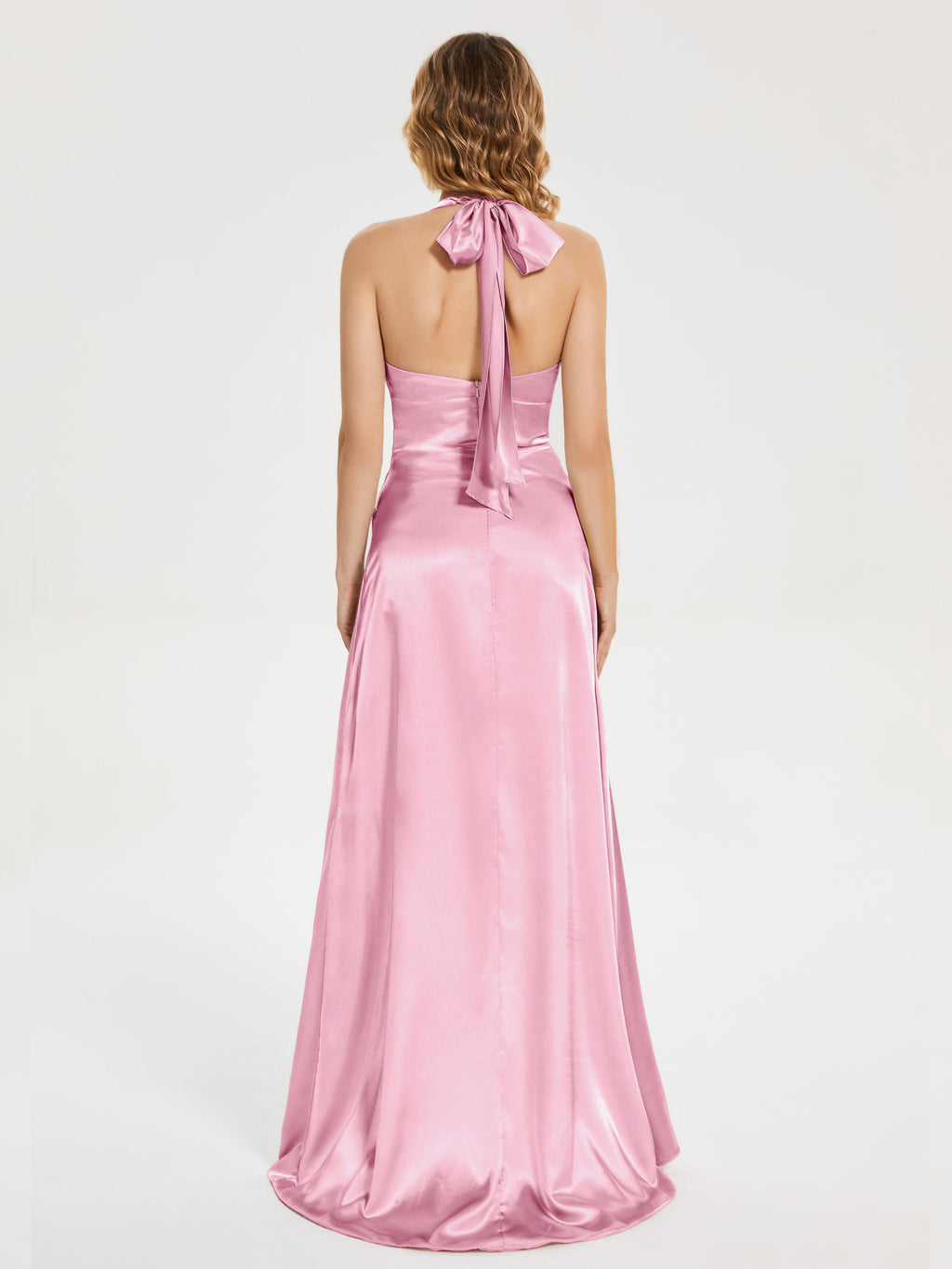 Mariana Halter Backless Soft Satin Bridesmaid Dress