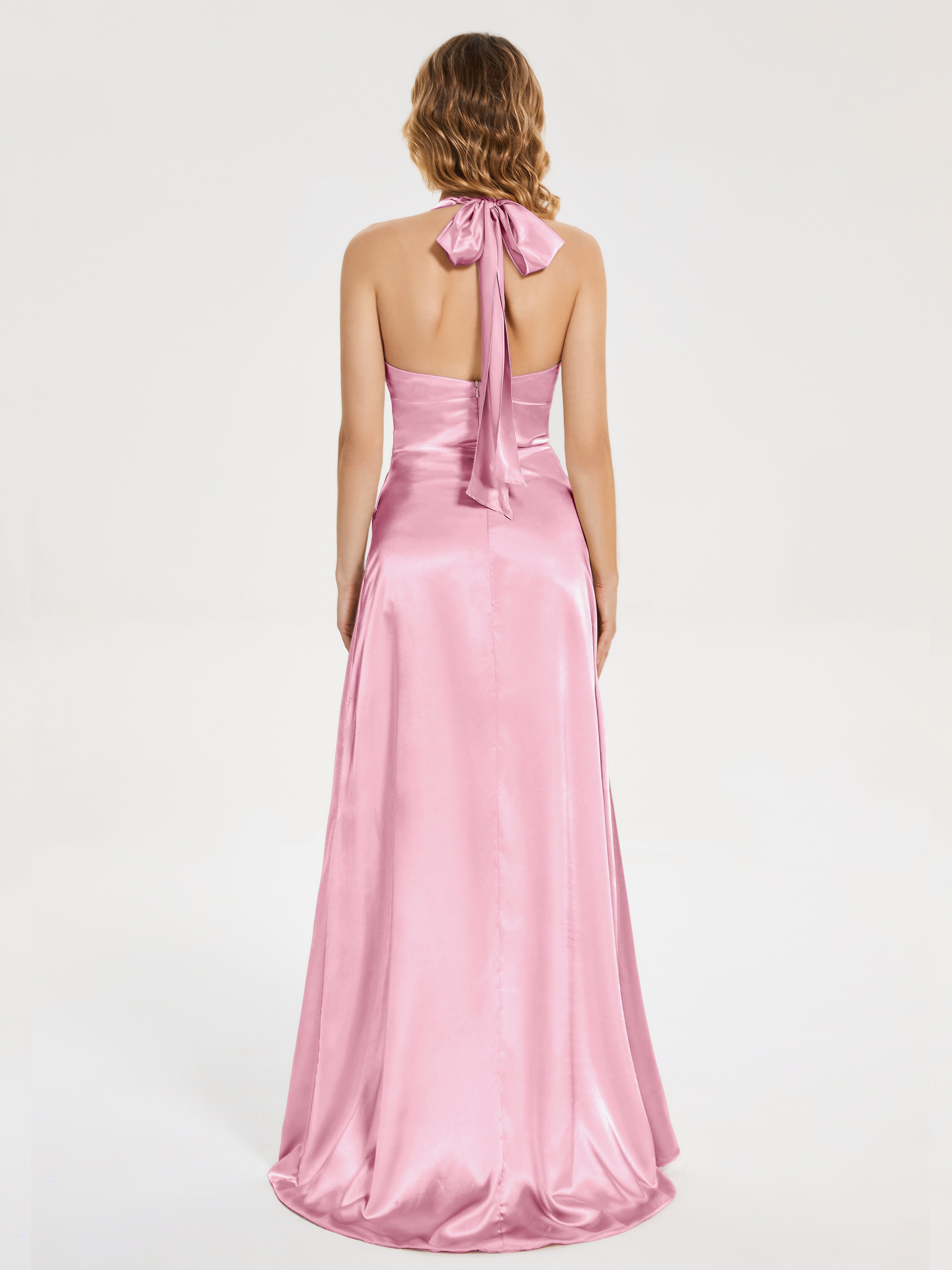 Mariana Halter Backless Soft Satin Bridesmaid Dress