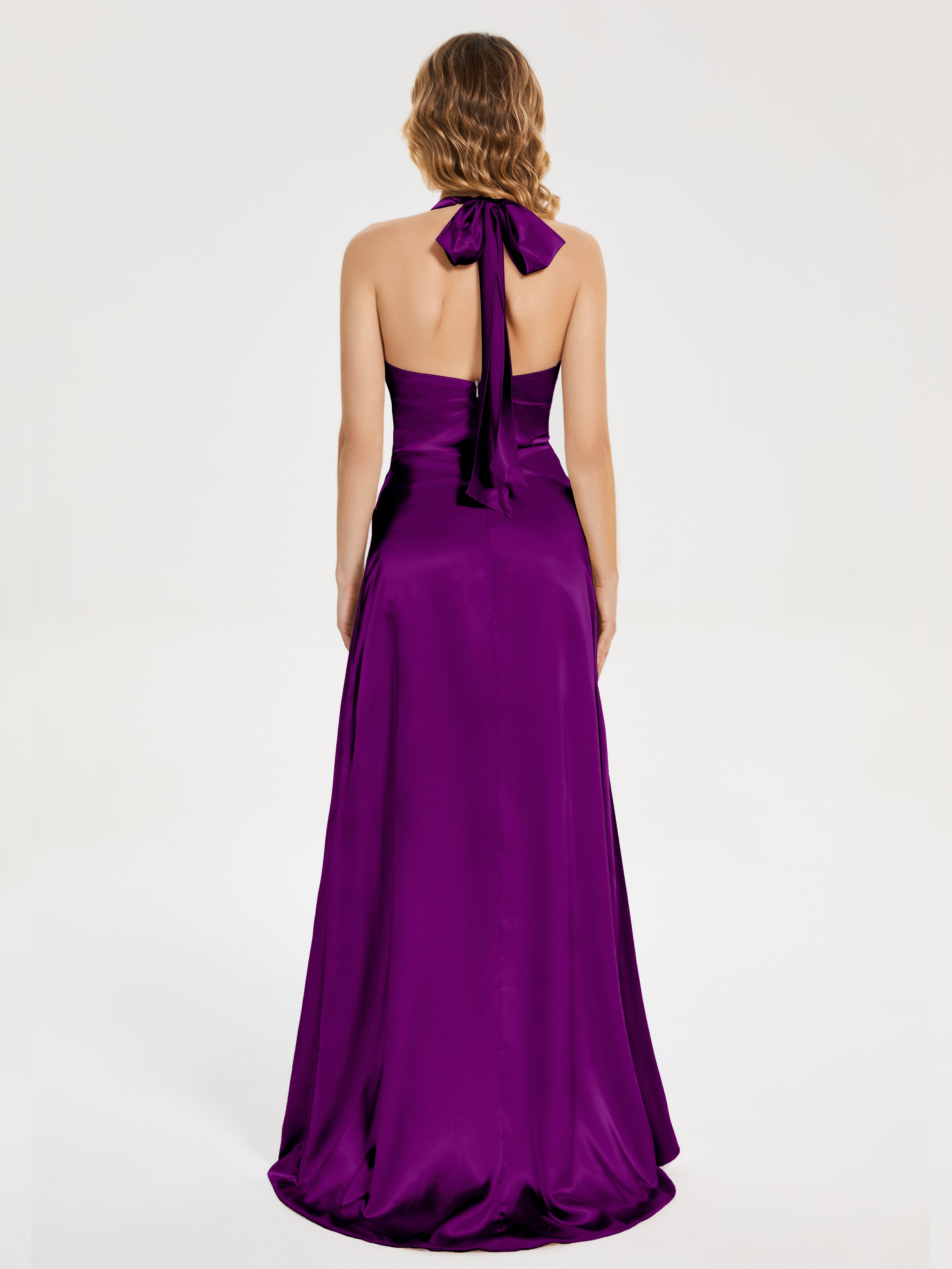 Mariana Halter Backless Soft Satin Bridesmaid Dress