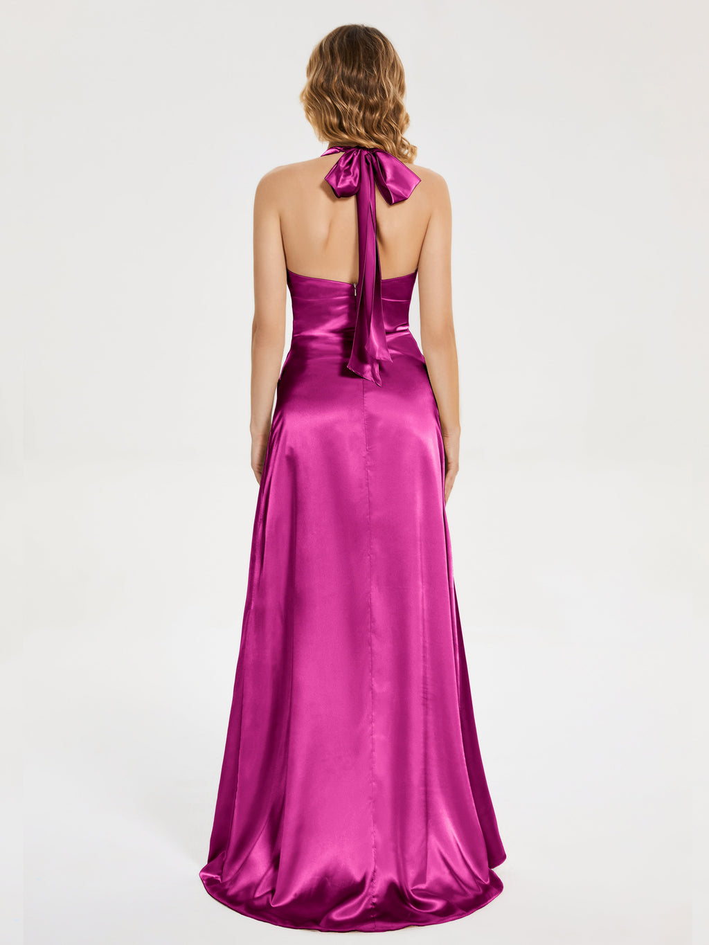 Mariana Halter Backless Soft Satin Bridesmaid Dress