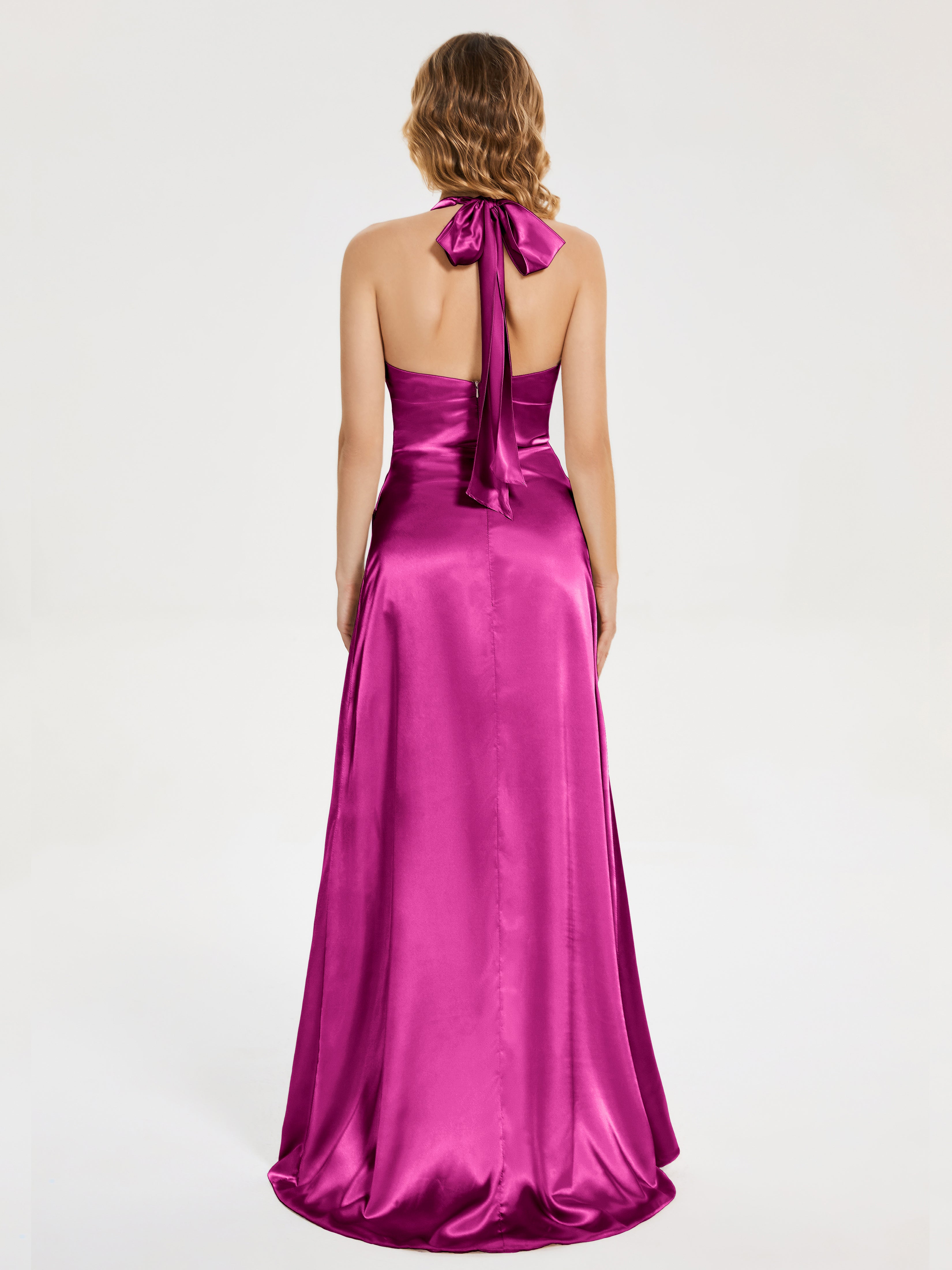 Mariana Halter Backless Soft Satin Bridesmaid Dress