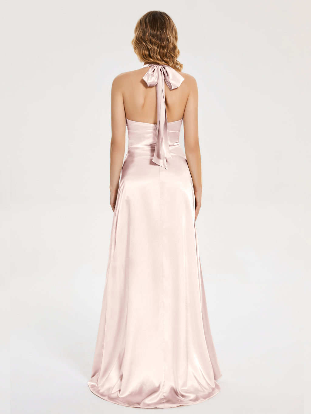 Mariana Halter Backless Soft Satin Bridesmaid Dress