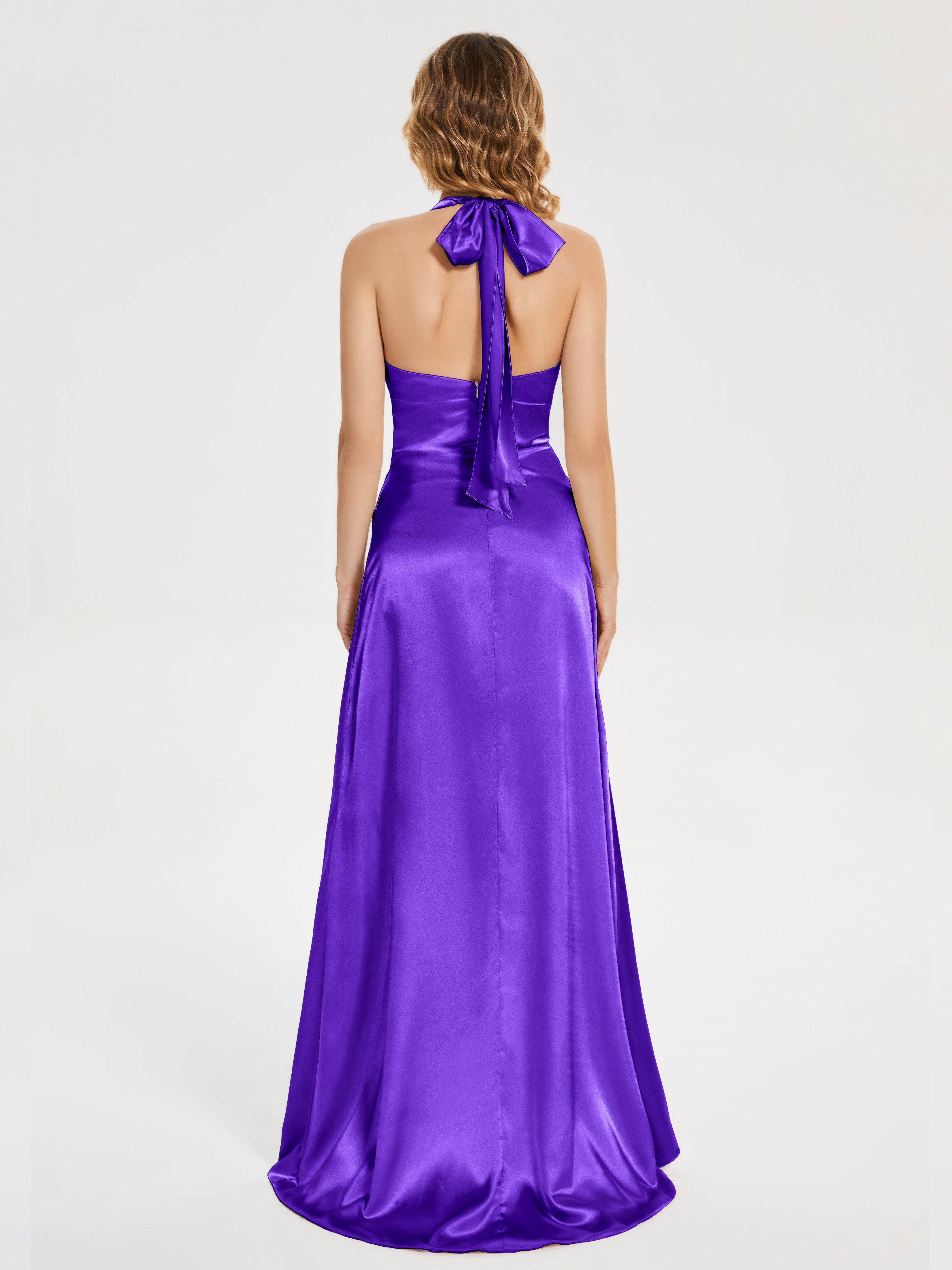 Mariana Halter Backless Soft Satin Bridesmaid Dress