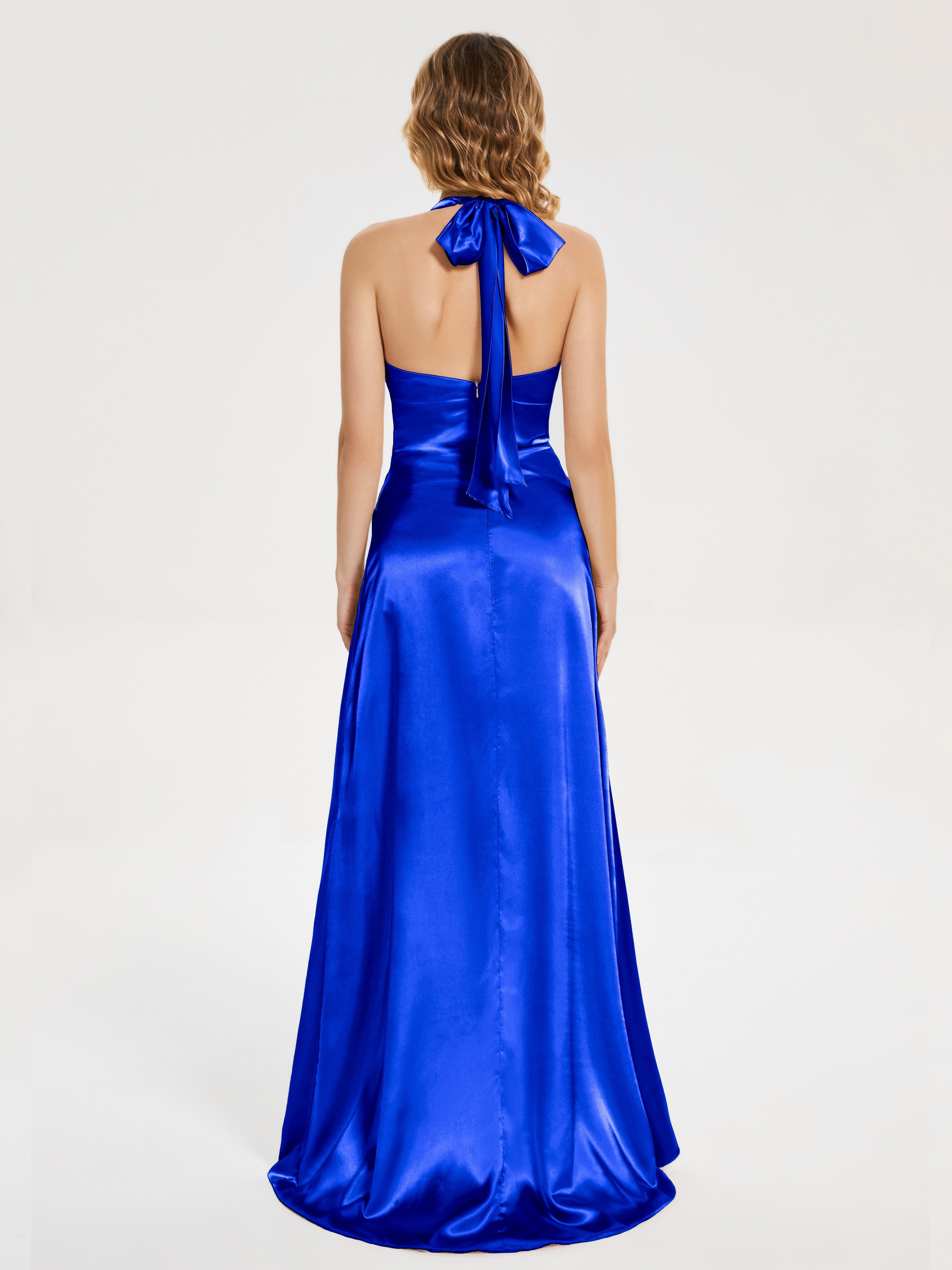 Mariana Halter Backless Soft Satin Bridesmaid Dress