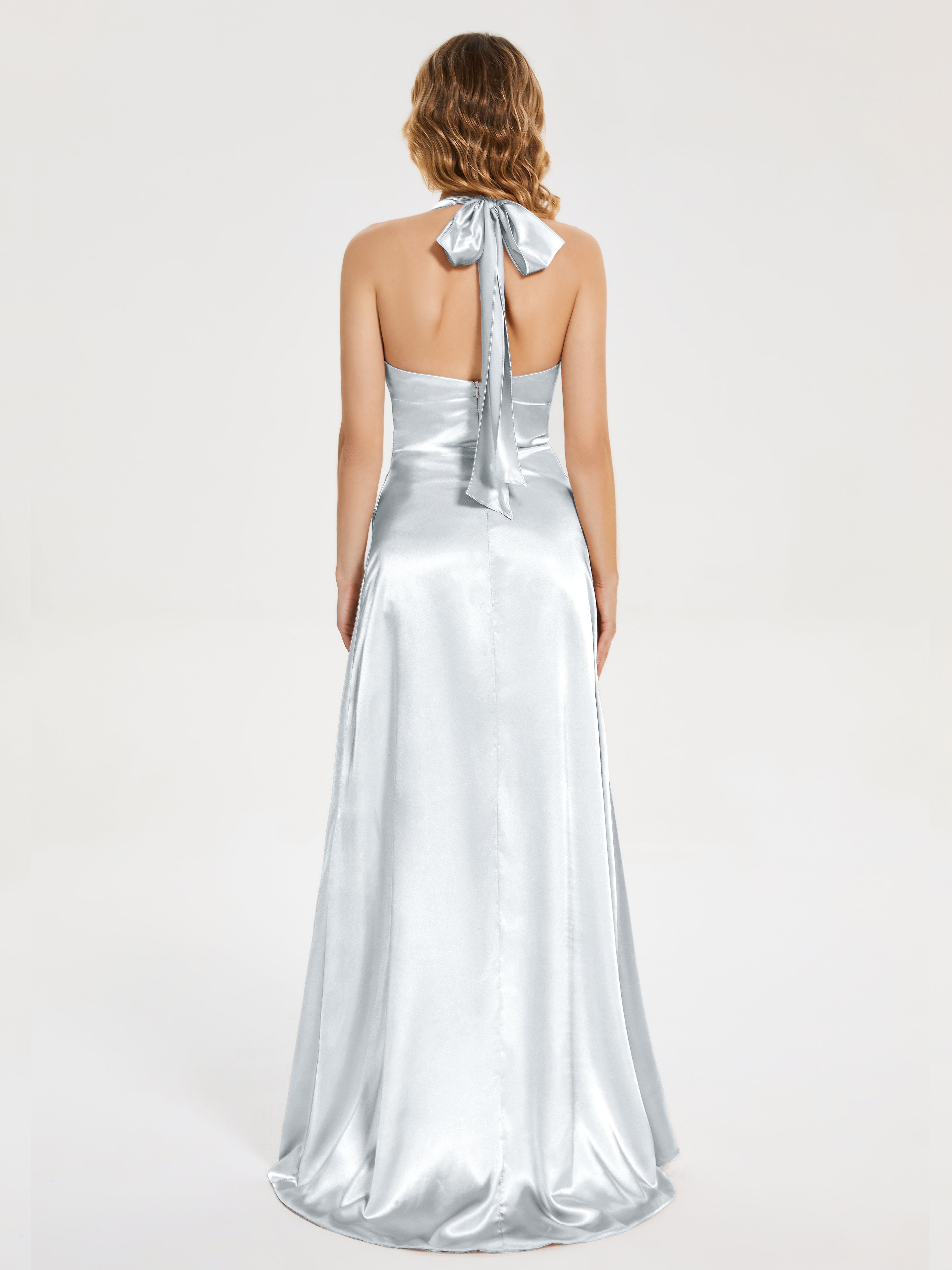 Mariana Halter Backless Soft Satin Bridesmaid Dress