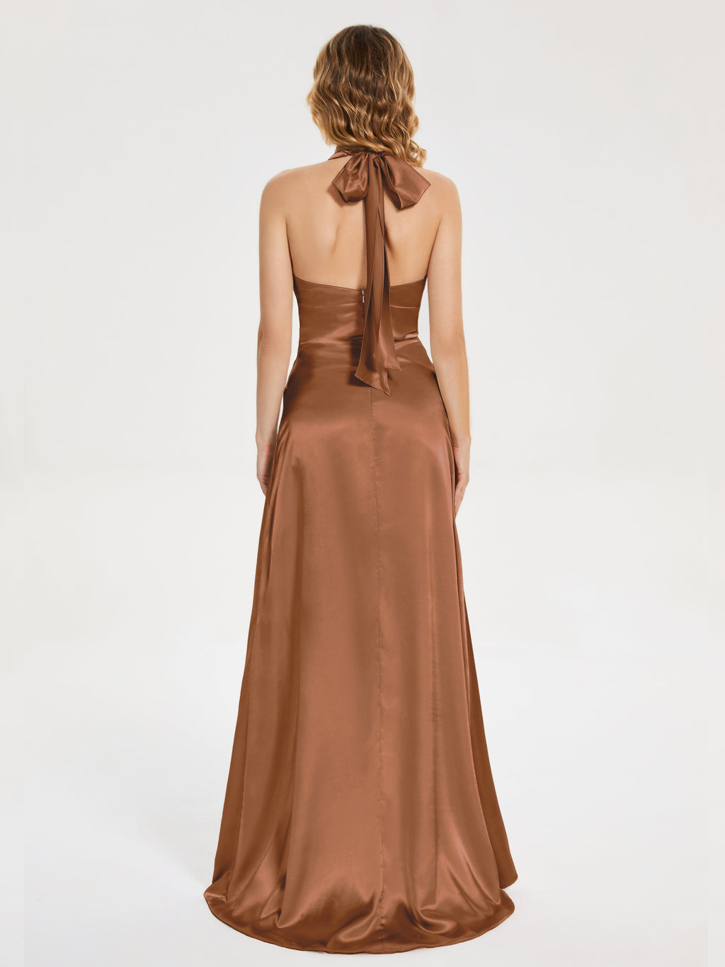 Mariana Halter Backless Soft Satin Bridesmaid Dress