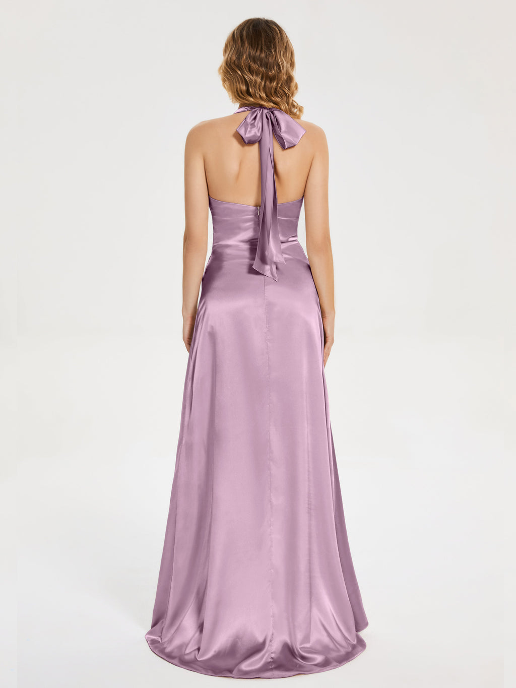 Mariana Halter Backless Soft Satin Bridesmaid Dress