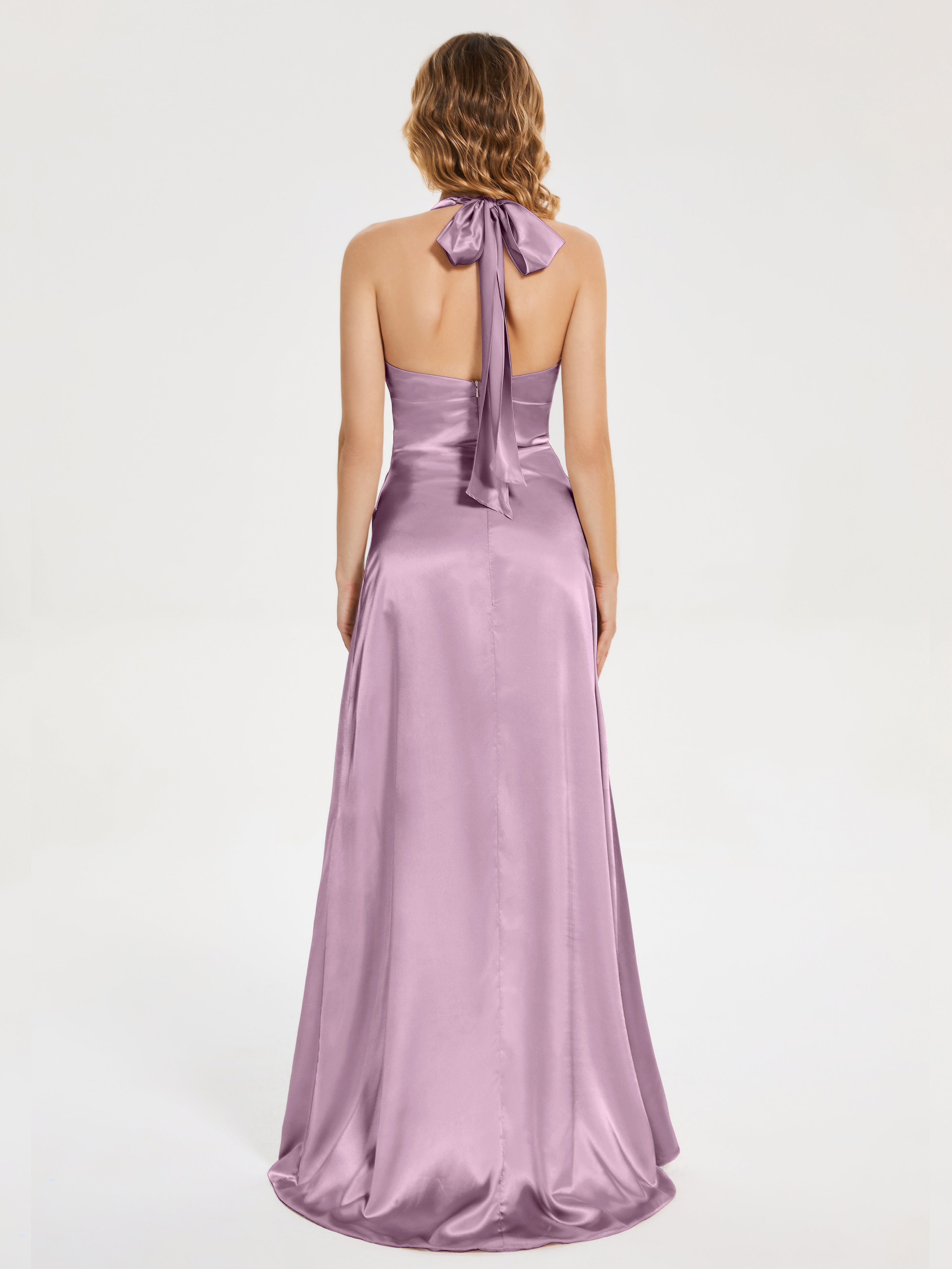 Mariana Halter Backless Soft Satin Bridesmaid Dress