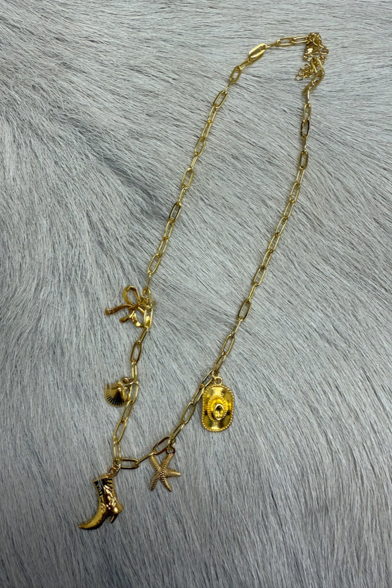 Hannah Cowgirl Charm Pendant Necklace