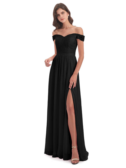 Charlotte Floor Length Off The Shoulder Bridesmaid Dresses