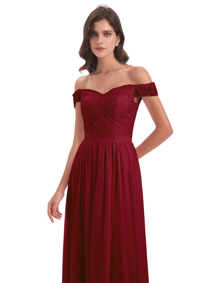 Charlotte Floor Length Off The Shoulder Bridesmaid Dresses