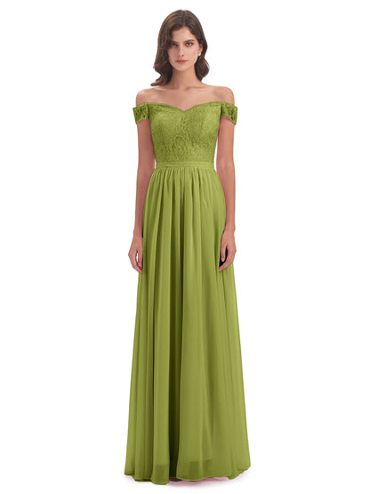 Charlotte Floor Length Off The Shoulder Bridesmaid Dresses