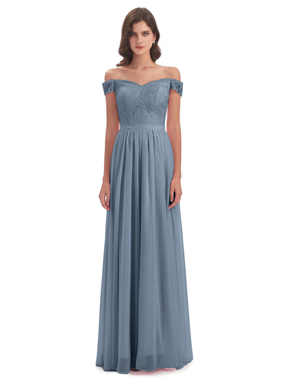 Charlotte Floor Length Off The Shoulder Bridesmaid Dresses