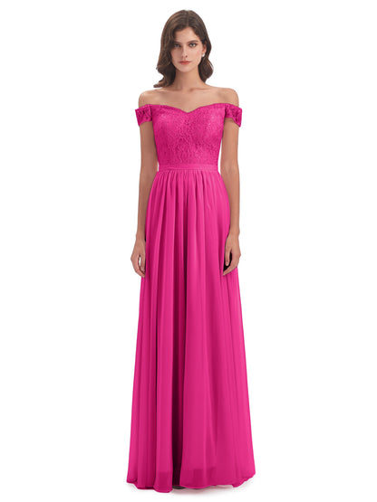 Charlotte Floor Length Off The Shoulder Bridesmaid Dresses
