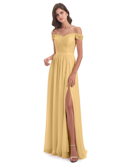 Charlotte Floor Length Off The Shoulder Bridesmaid Dresses