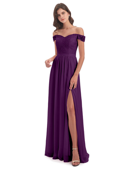 Charlotte Floor Length Off The Shoulder Bridesmaid Dresses